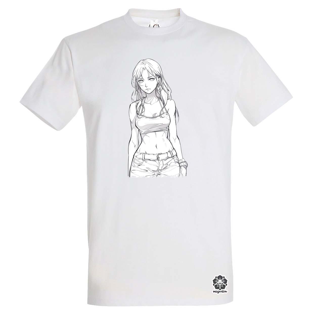 Manga lány v4 egyedi póló 