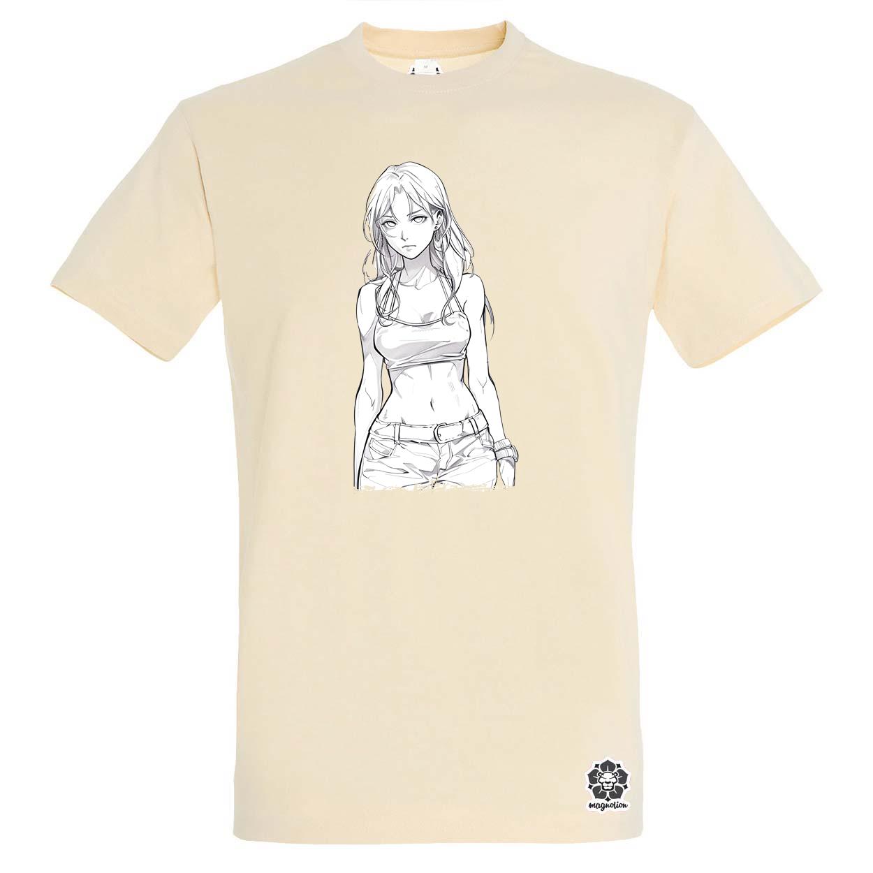 Manga lány v4 egyedi póló 