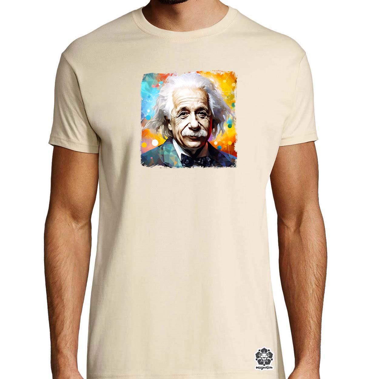 Einstein portré v4 egyedi póló 