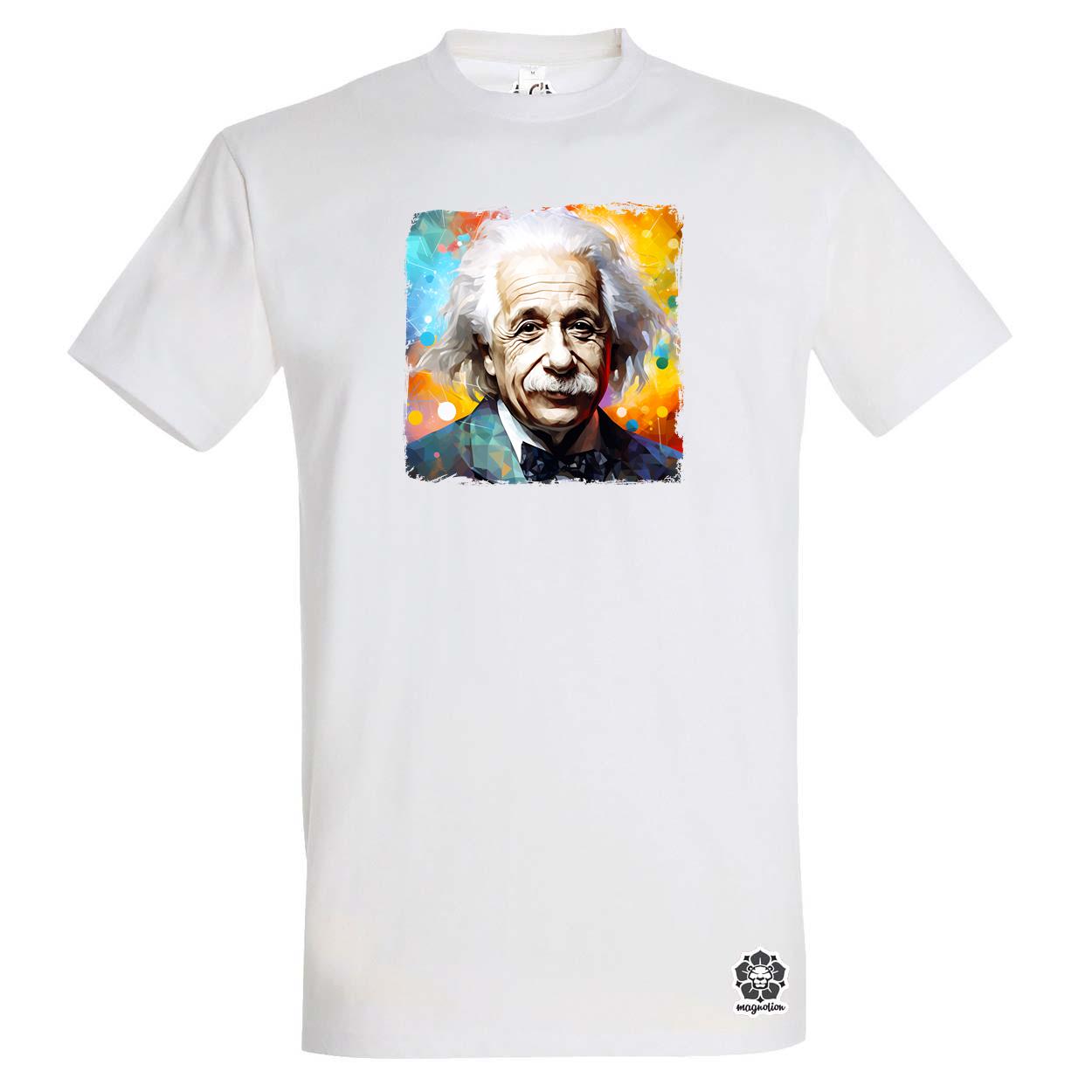 Einstein portré v4 egyedi póló 