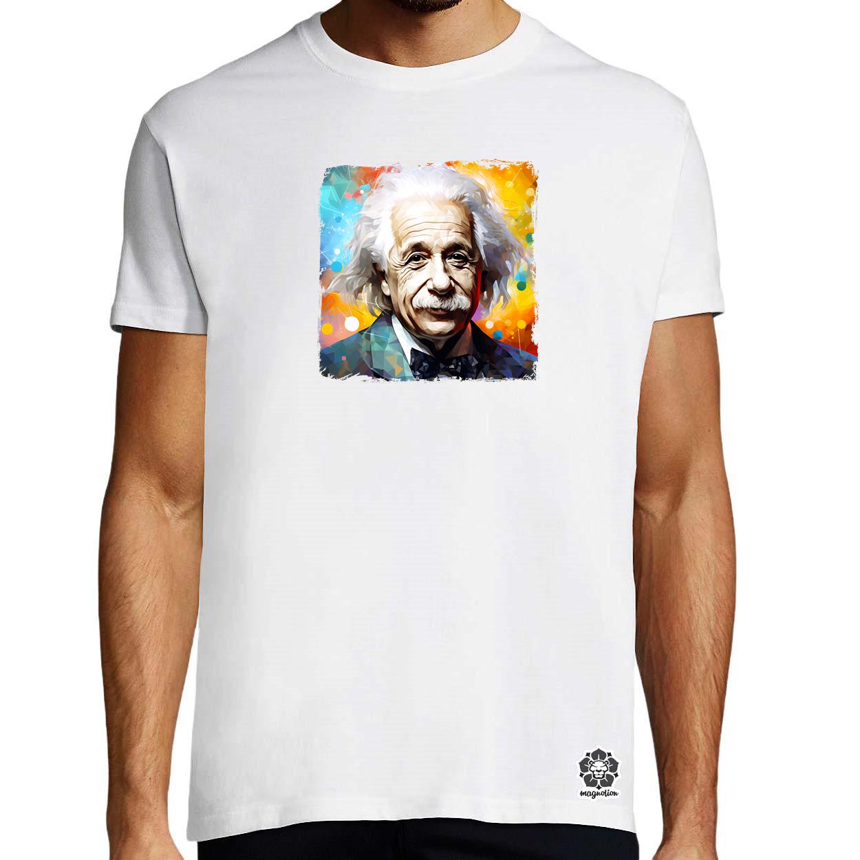 Einstein portré v4 egyedi póló 