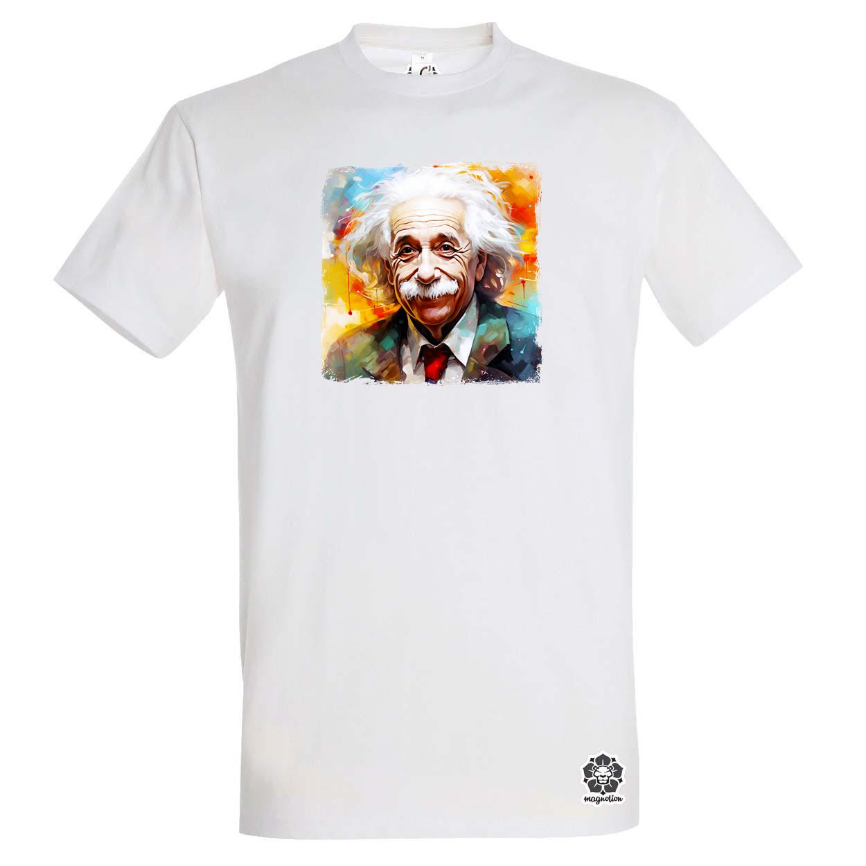 Einstein portré v5 egyedi póló 