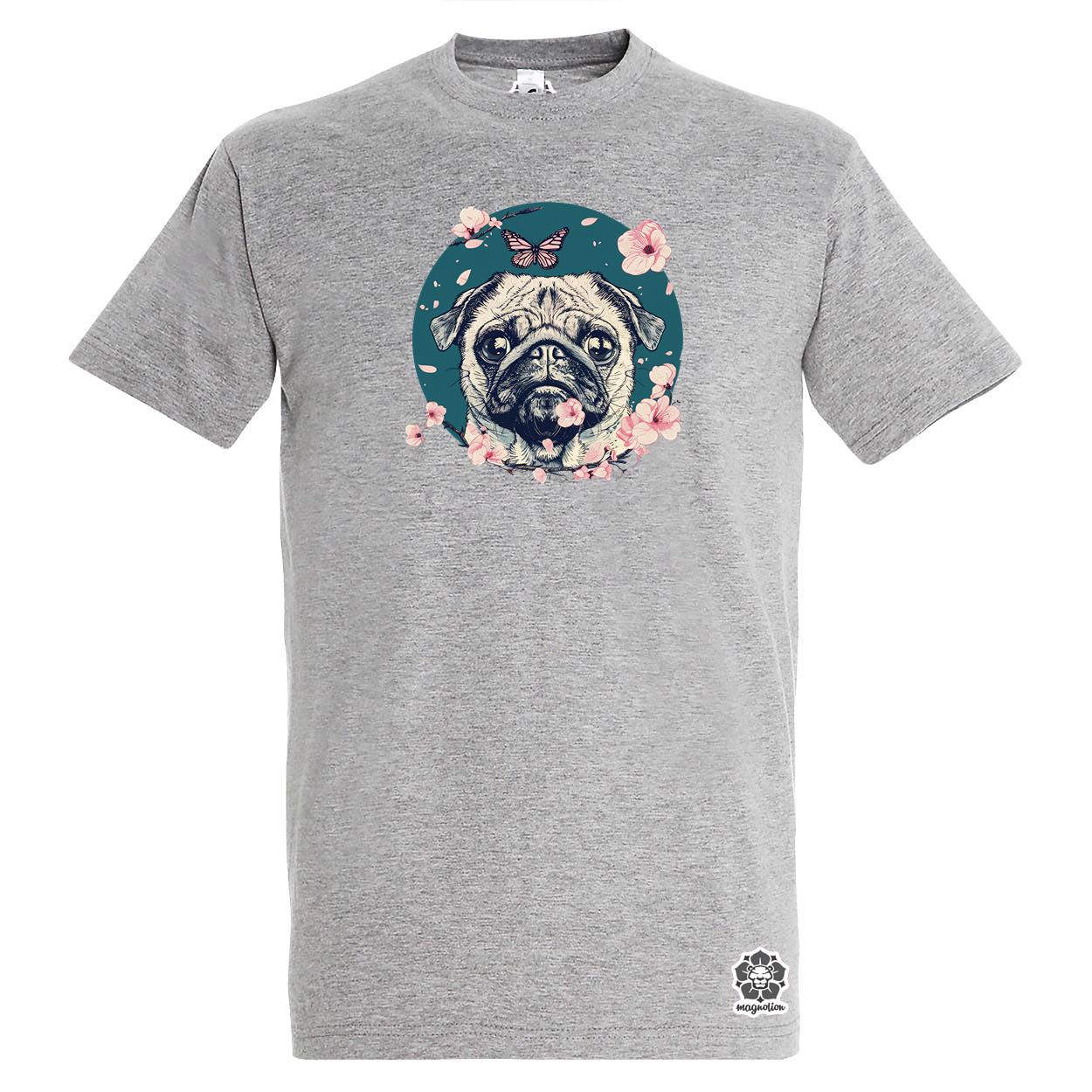 Mopsz és pillangó v2 egyedi póló 