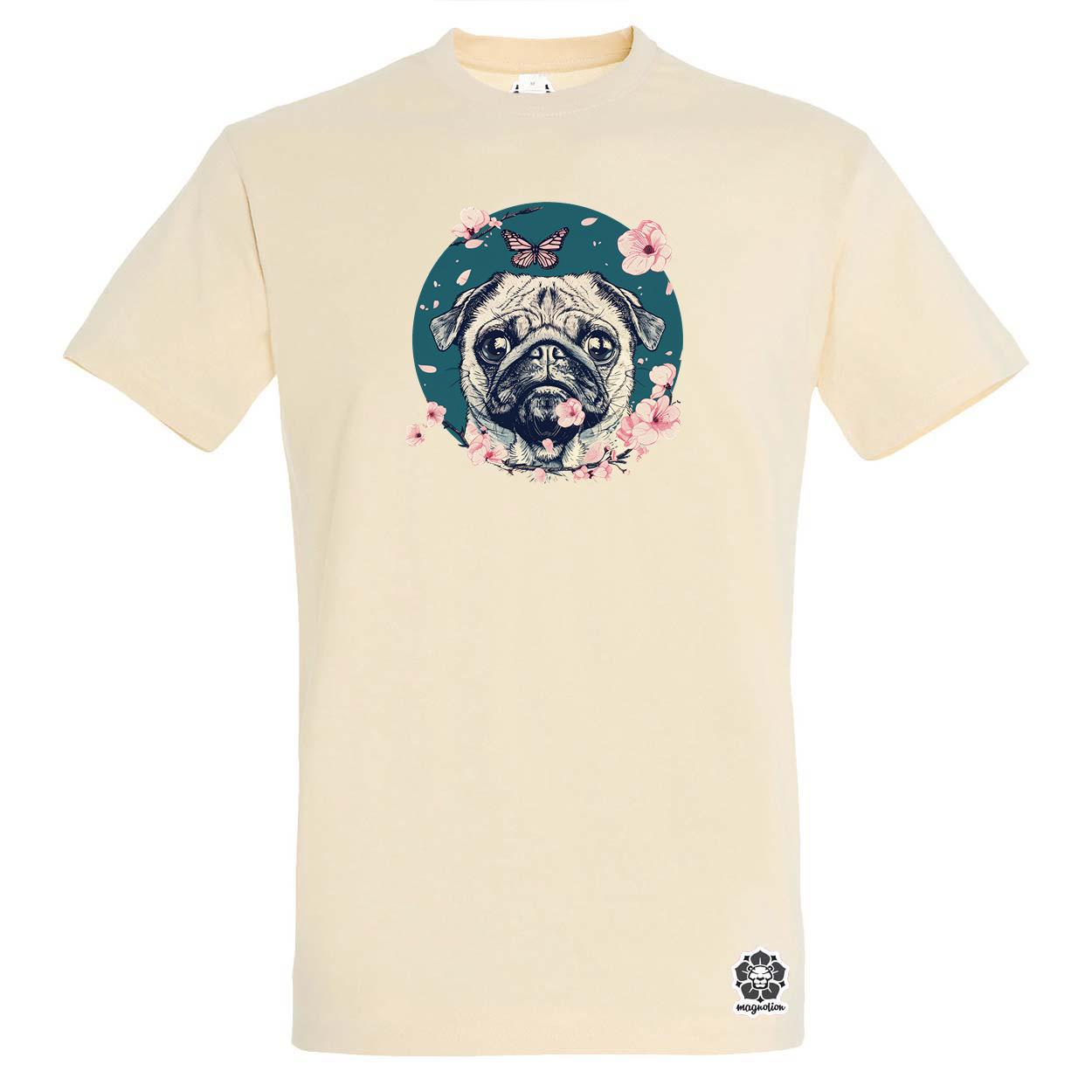 Mopsz és pillangó v2 egyedi póló 