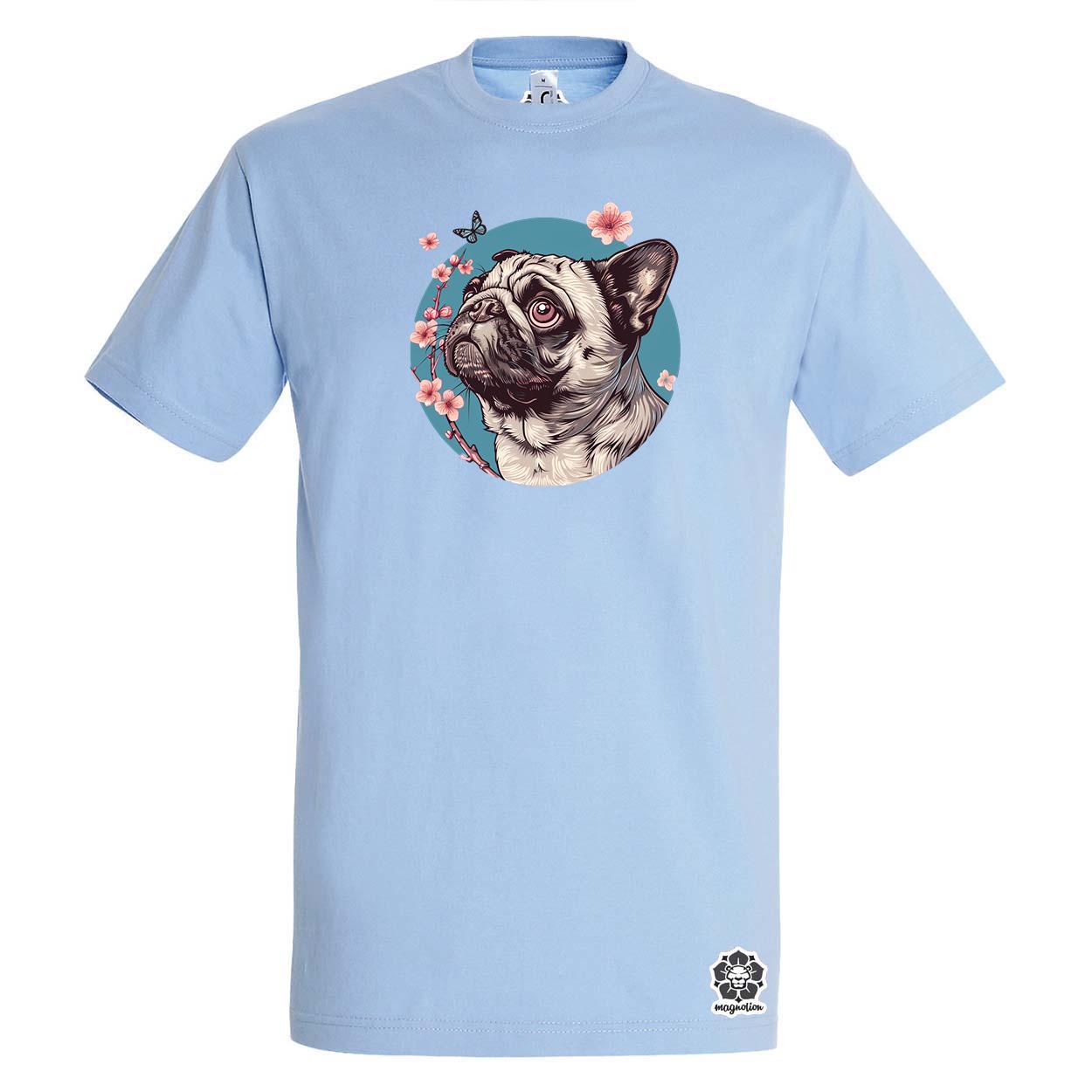 Mopsz és pillangó v4 egyedi póló 