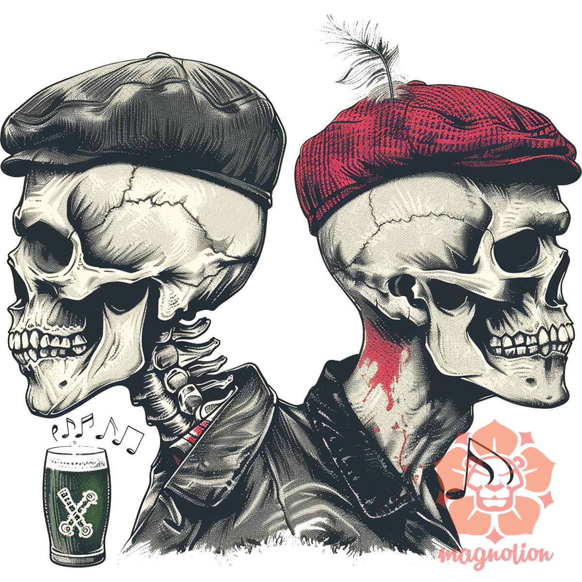 Punk koponyák v2 egyedi póló 