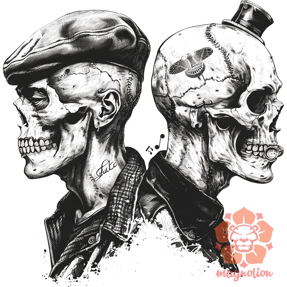 Punk koponyák v4 egyedi póló 