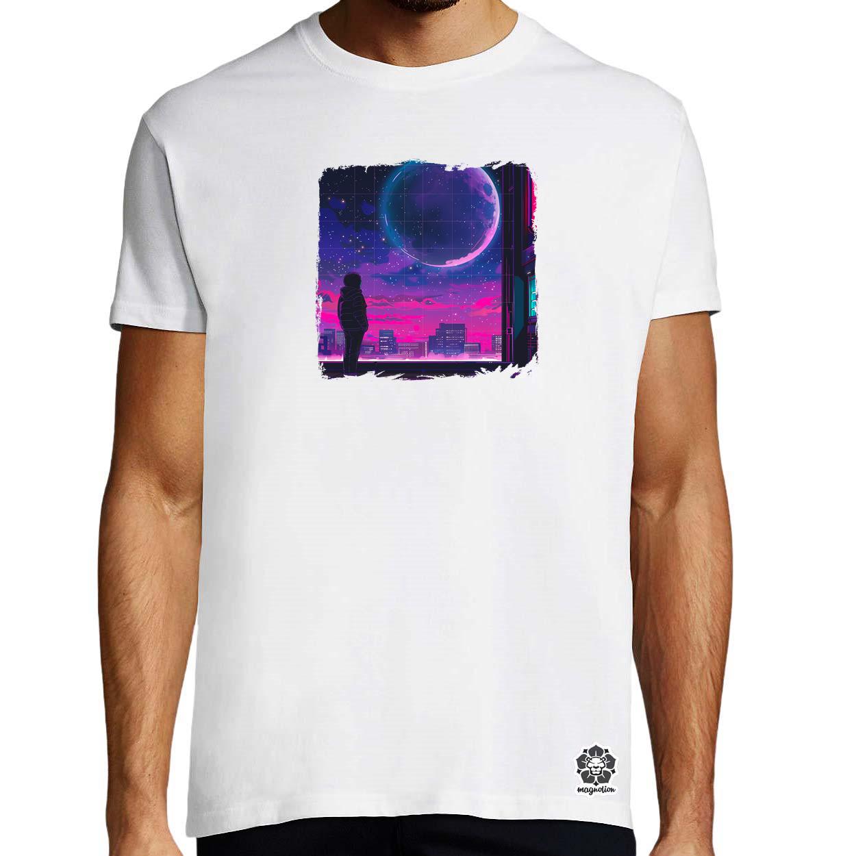 Synthwave hold v1 egyedi póló 