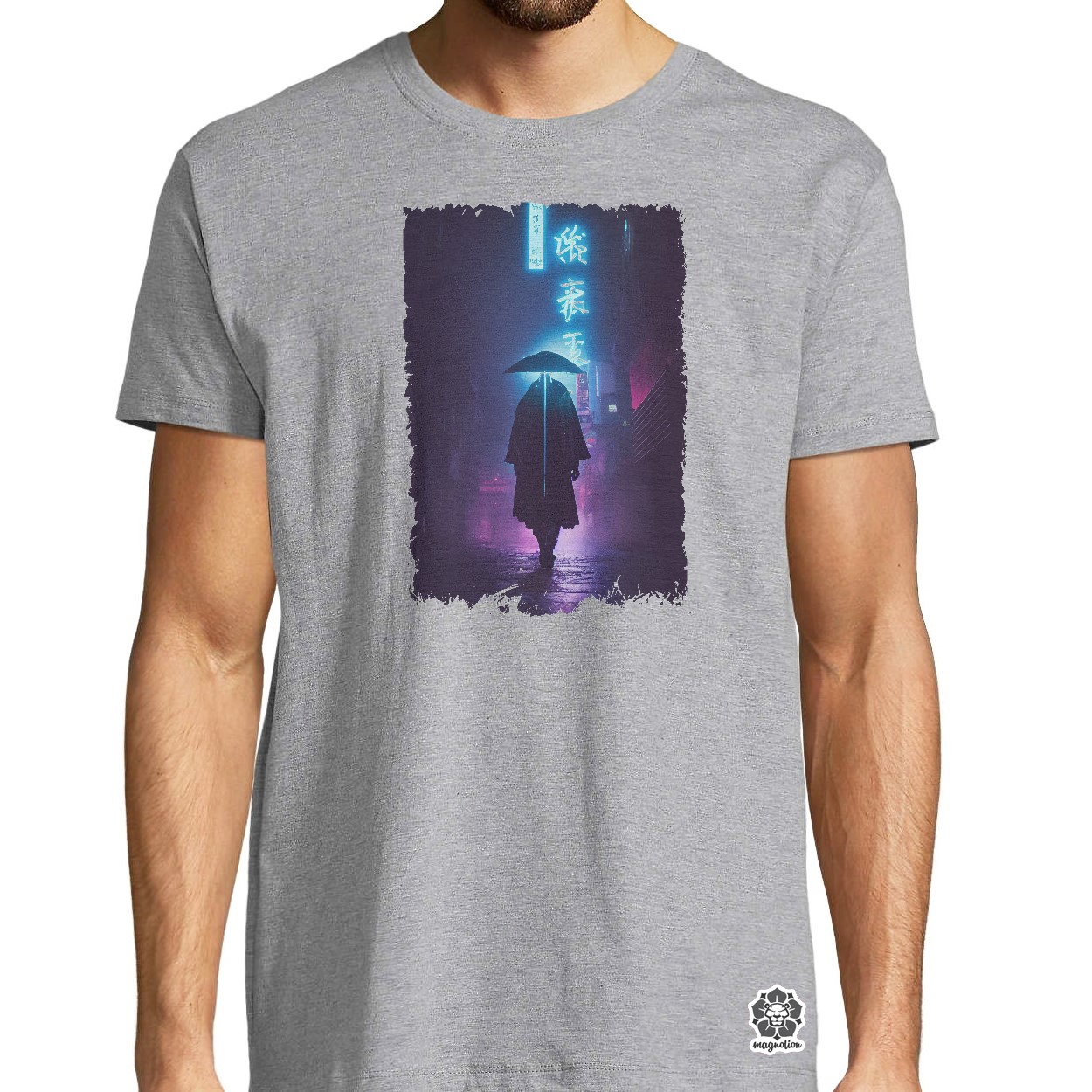 Köpenyes cyberpunk szamuráj v1 egyedi póló 