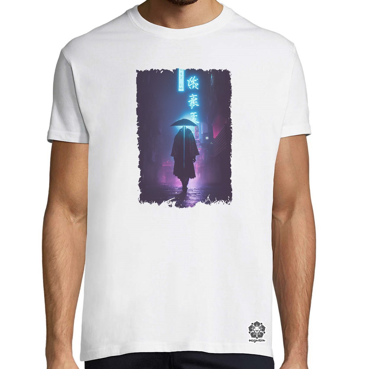 Köpenyes cyberpunk szamuráj v1 egyedi póló 
