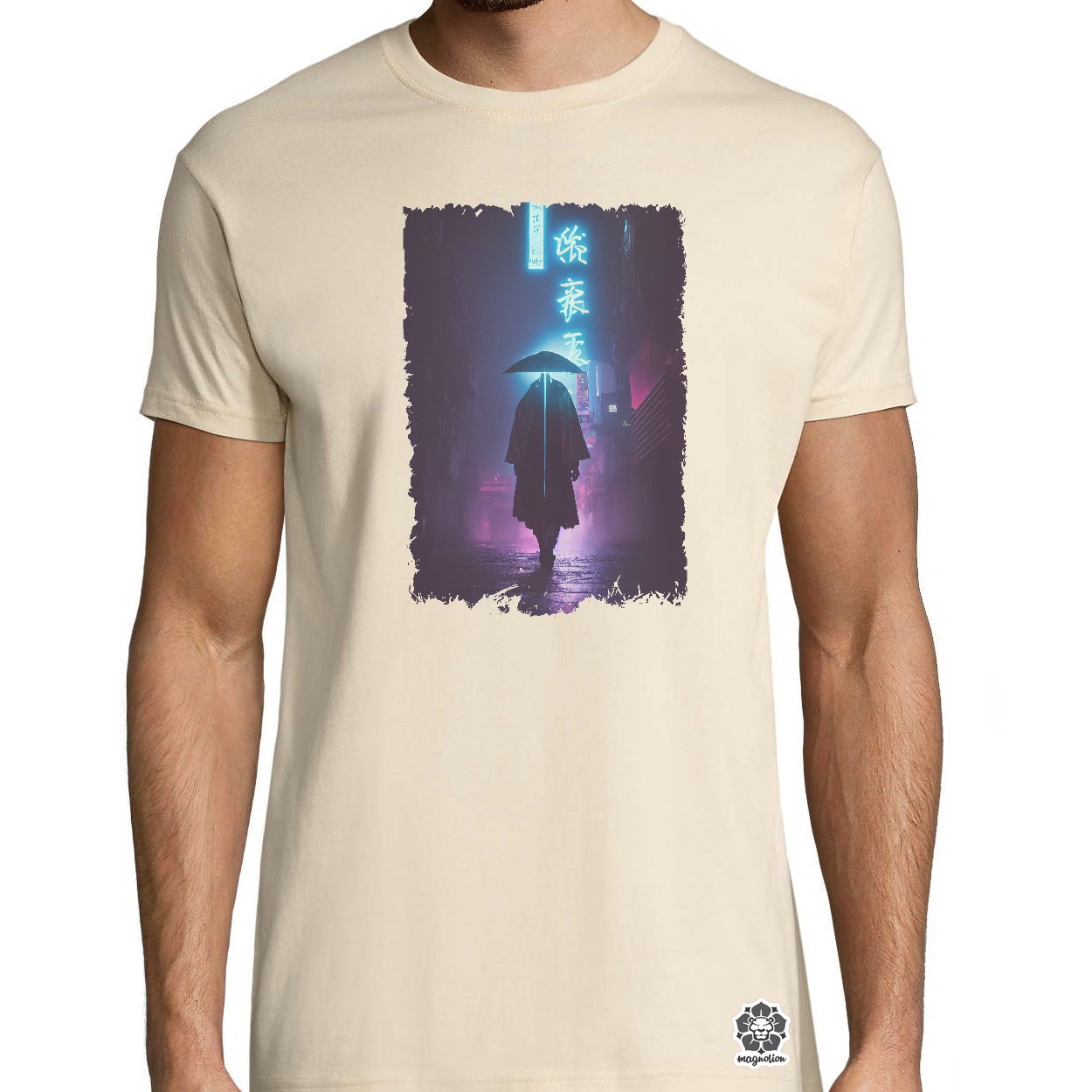 Köpenyes cyberpunk szamuráj v1 egyedi póló 