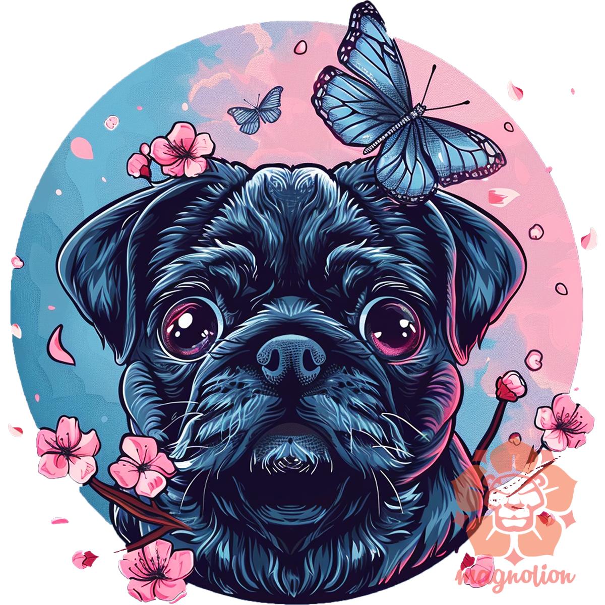 Mopsz és pillangó v1 egyedi  pulóver 