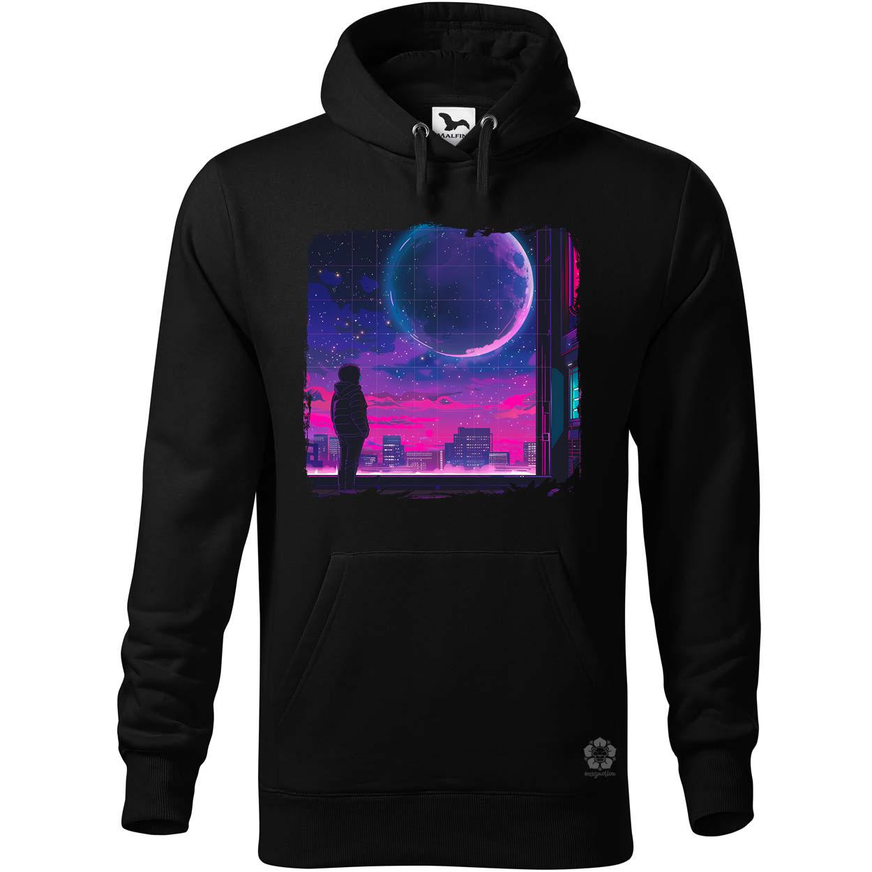 Synthwave hold v1 egyedi  pulóver 