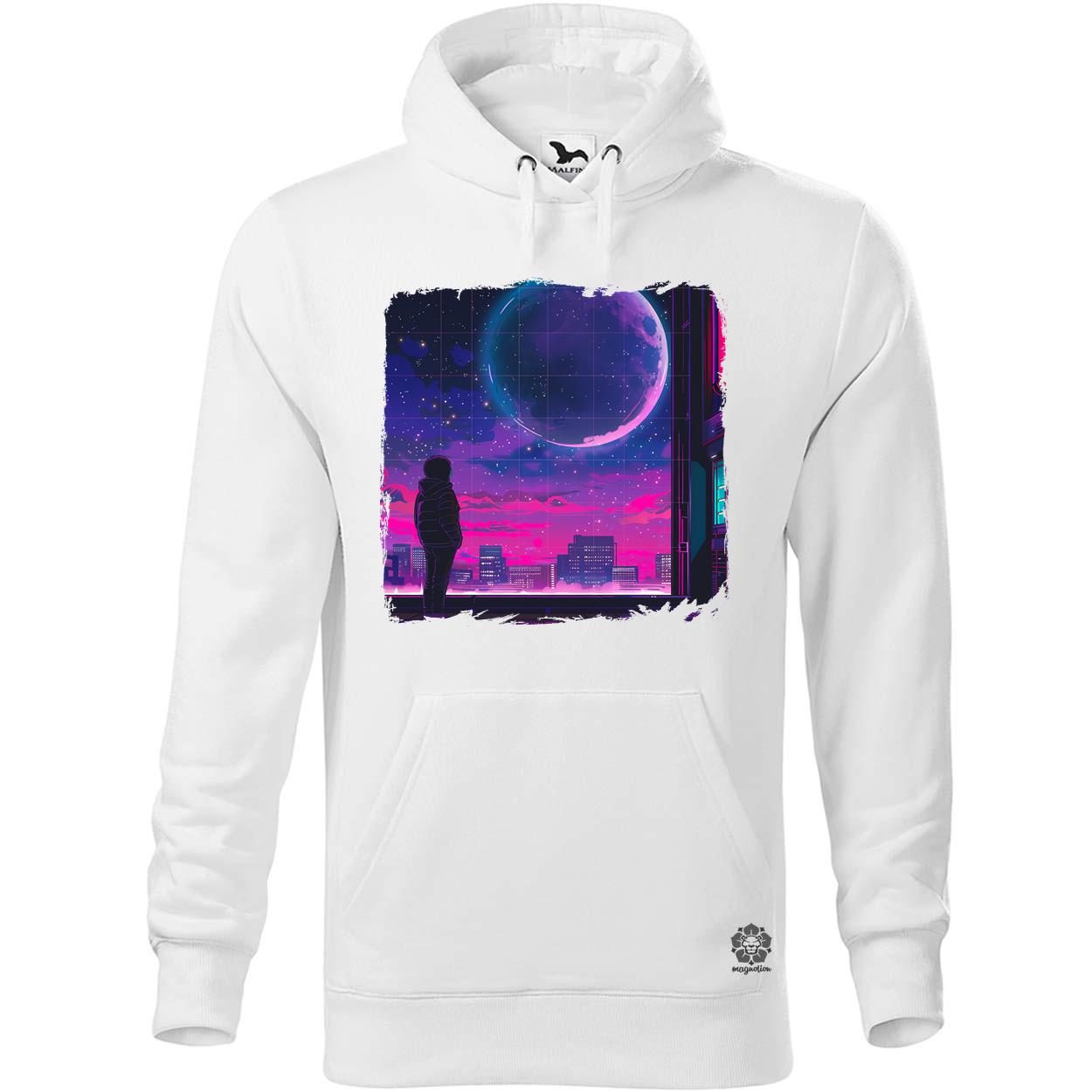 Synthwave hold v1 egyedi  pulóver 