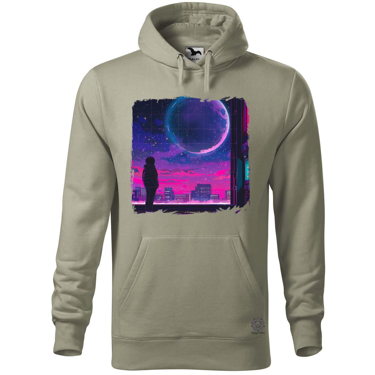 Synthwave hold v1 egyedi  pulóver 