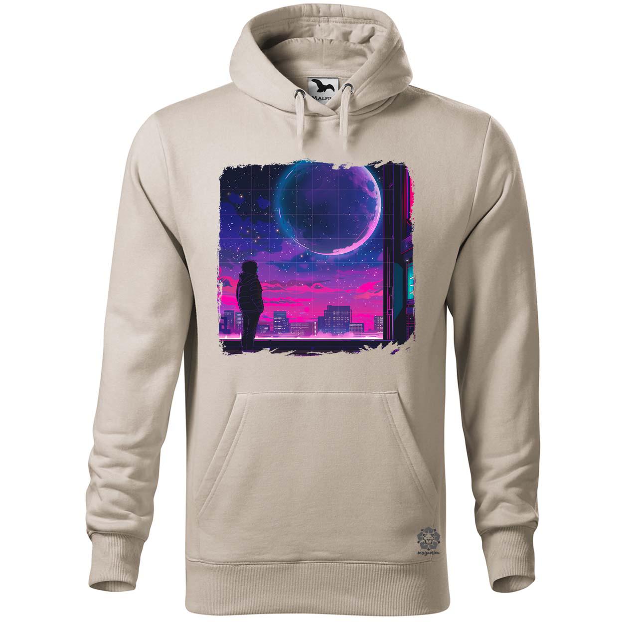Synthwave hold v1 egyedi  pulóver 
