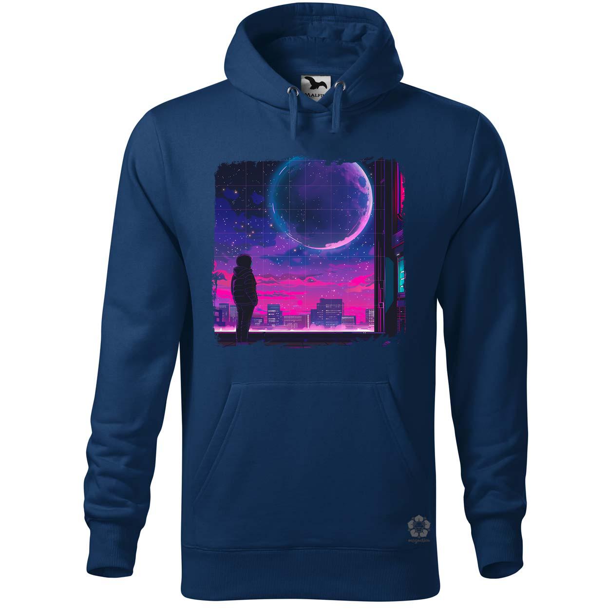 Synthwave hold v1 egyedi  pulóver 