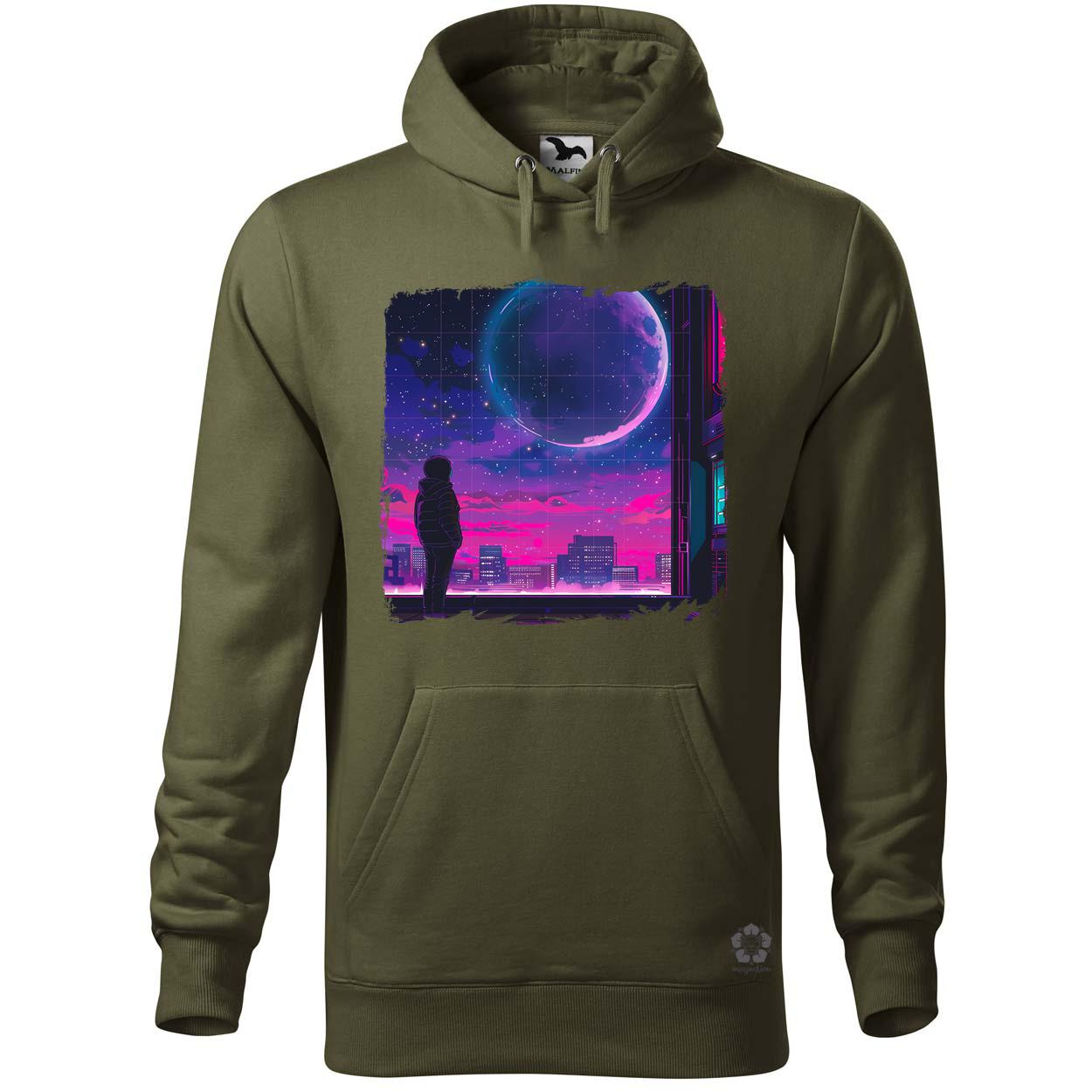 Synthwave hold v1 egyedi  pulóver 