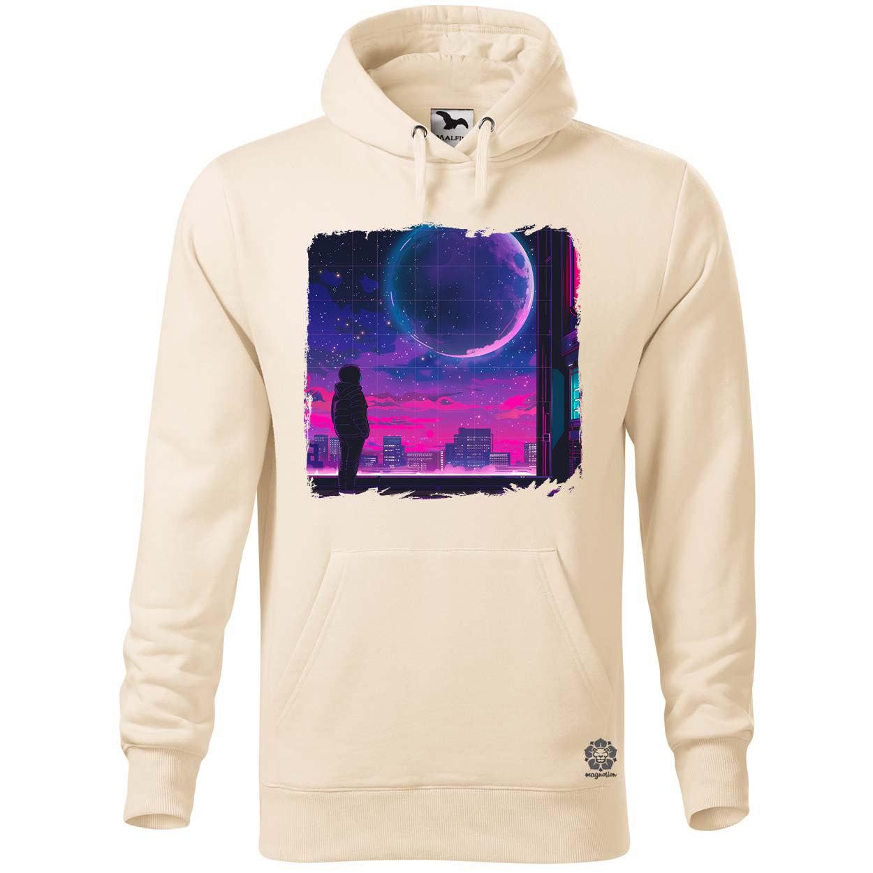 Synthwave hold v1 egyedi  pulóver 