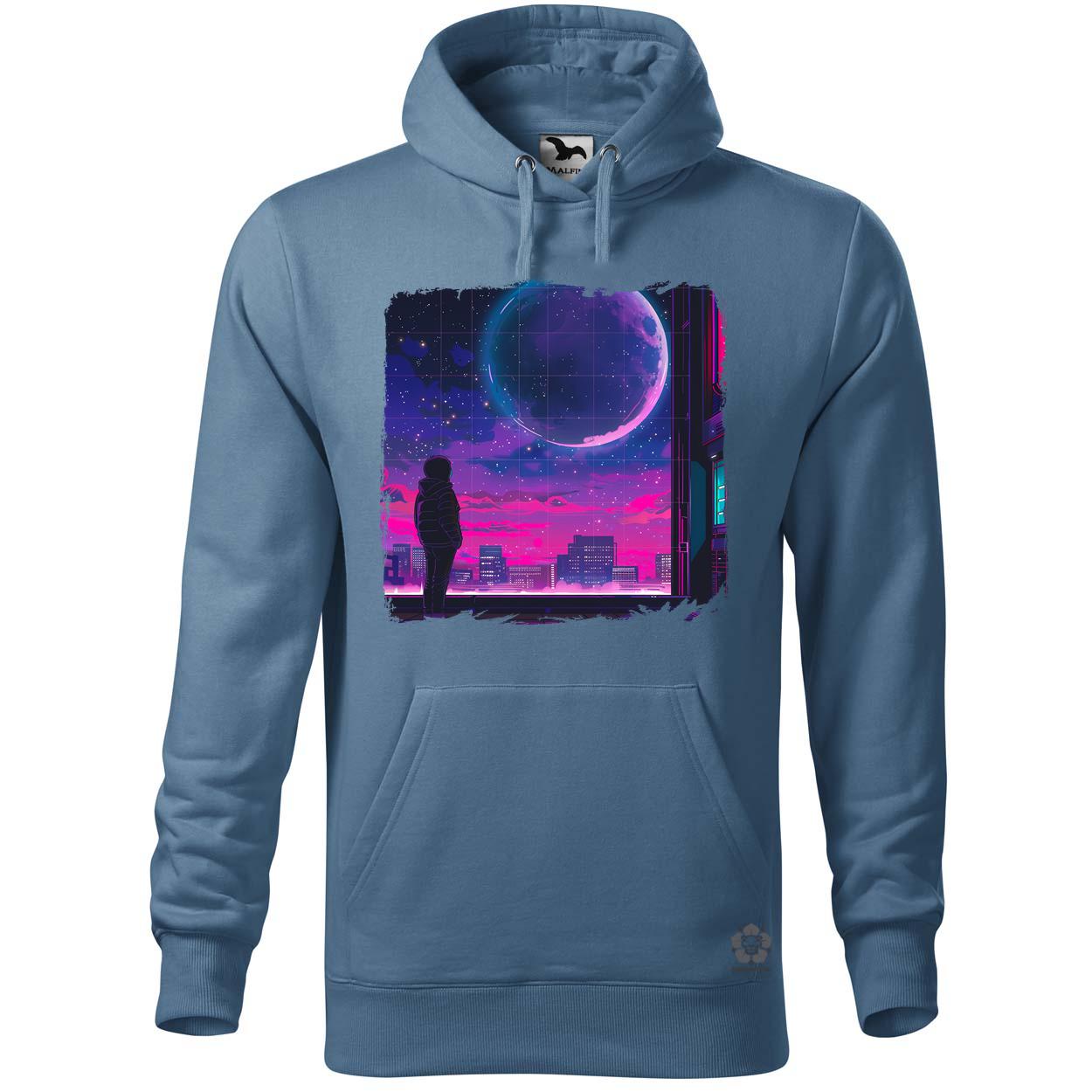 Synthwave hold v1 egyedi  pulóver 