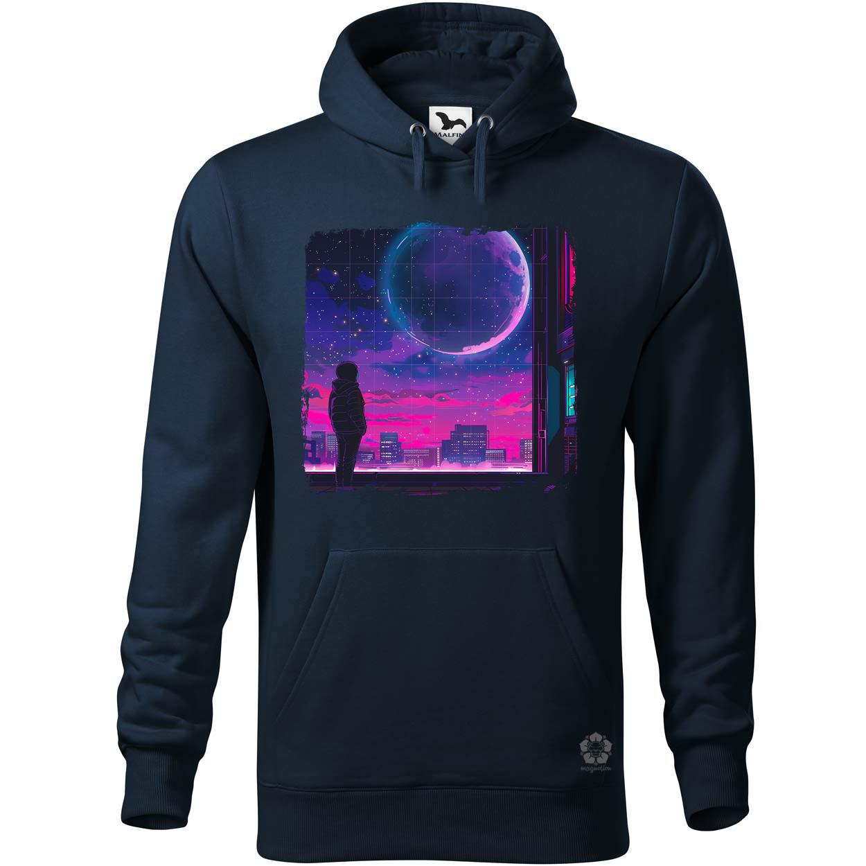 Synthwave hold v1 egyedi  pulóver 