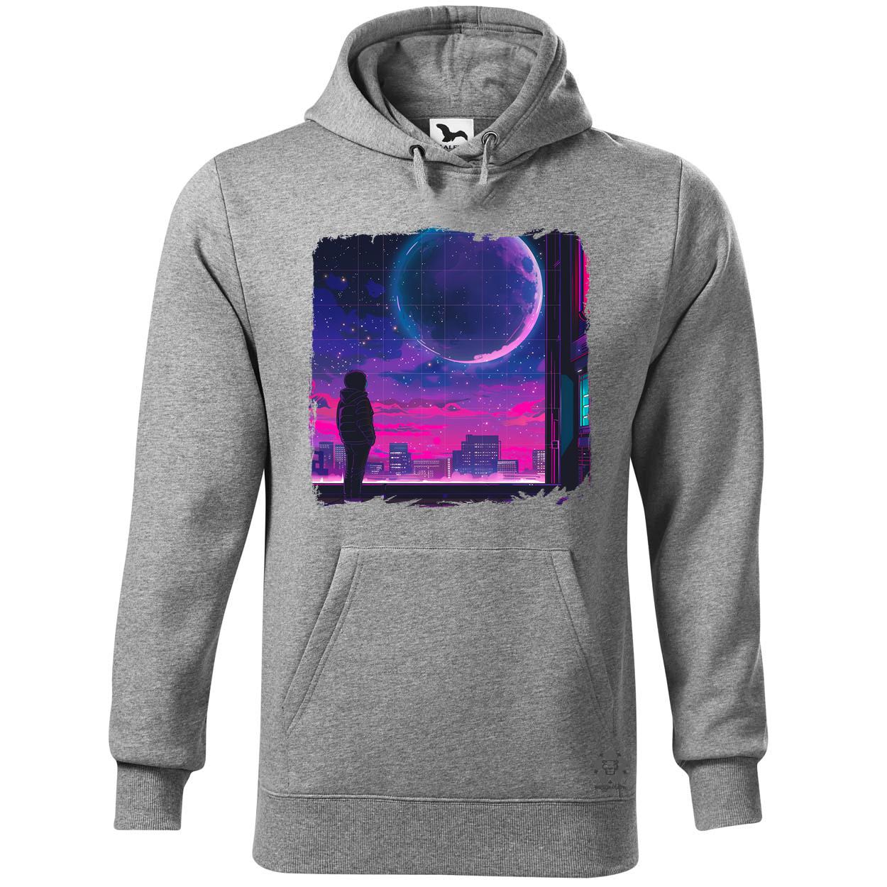 Synthwave hold v1 egyedi  pulóver 