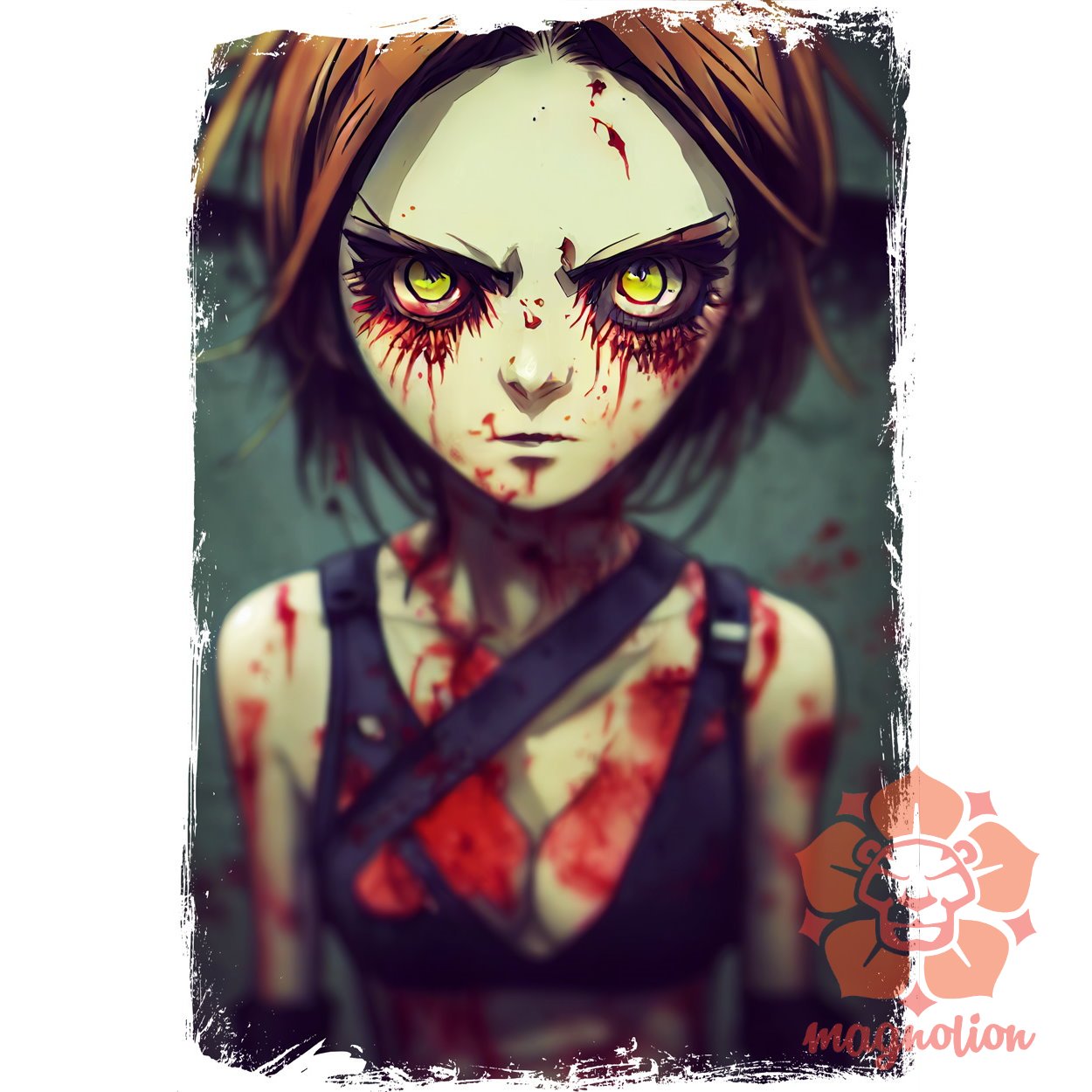 Anime zombi lány egyedi póló 