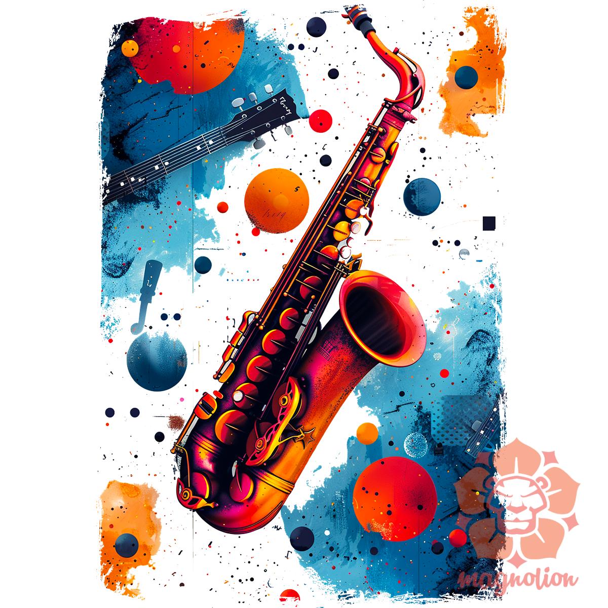 Absztrakt jazz v1 egyedi póló 