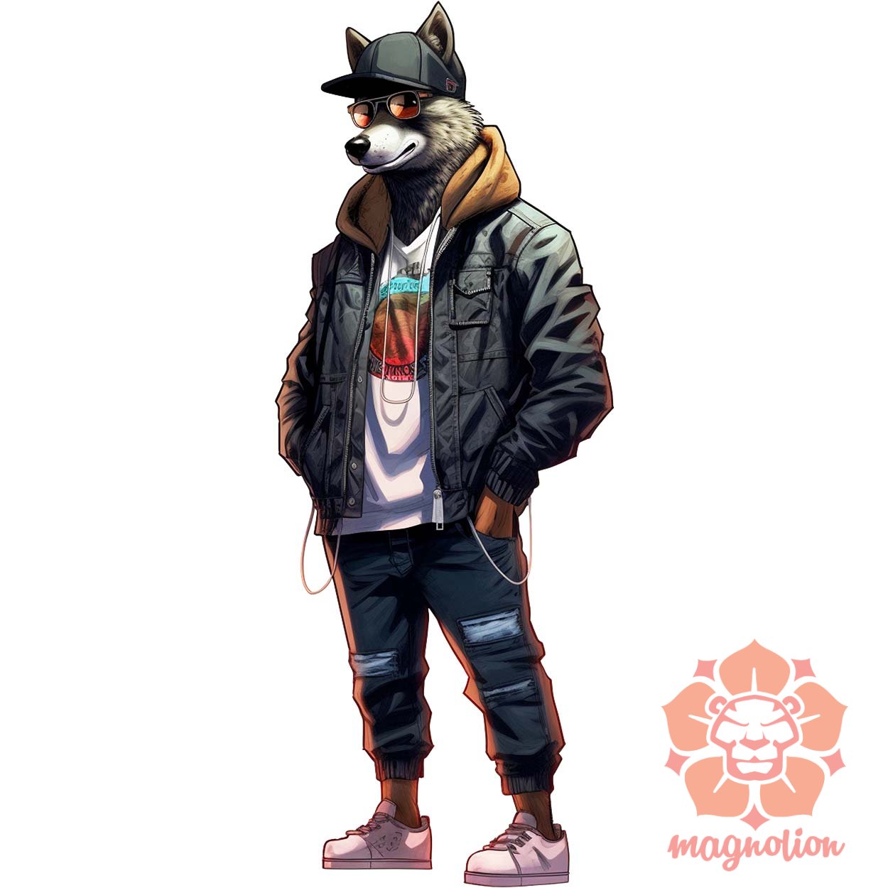 Hiphop farkas v2 egyedi  pulóver 