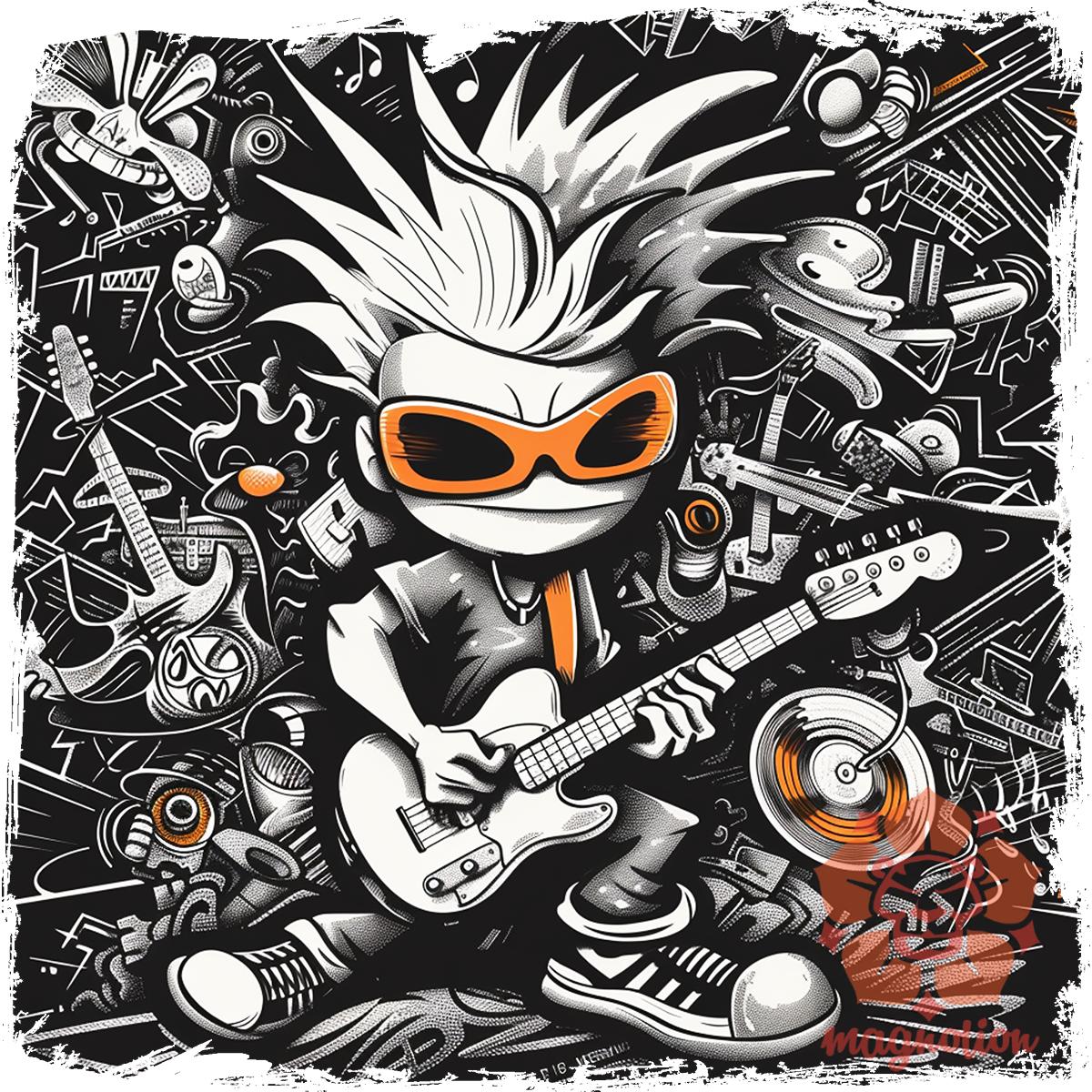 Rajzfilm punk srác v25 egyedi póló 
