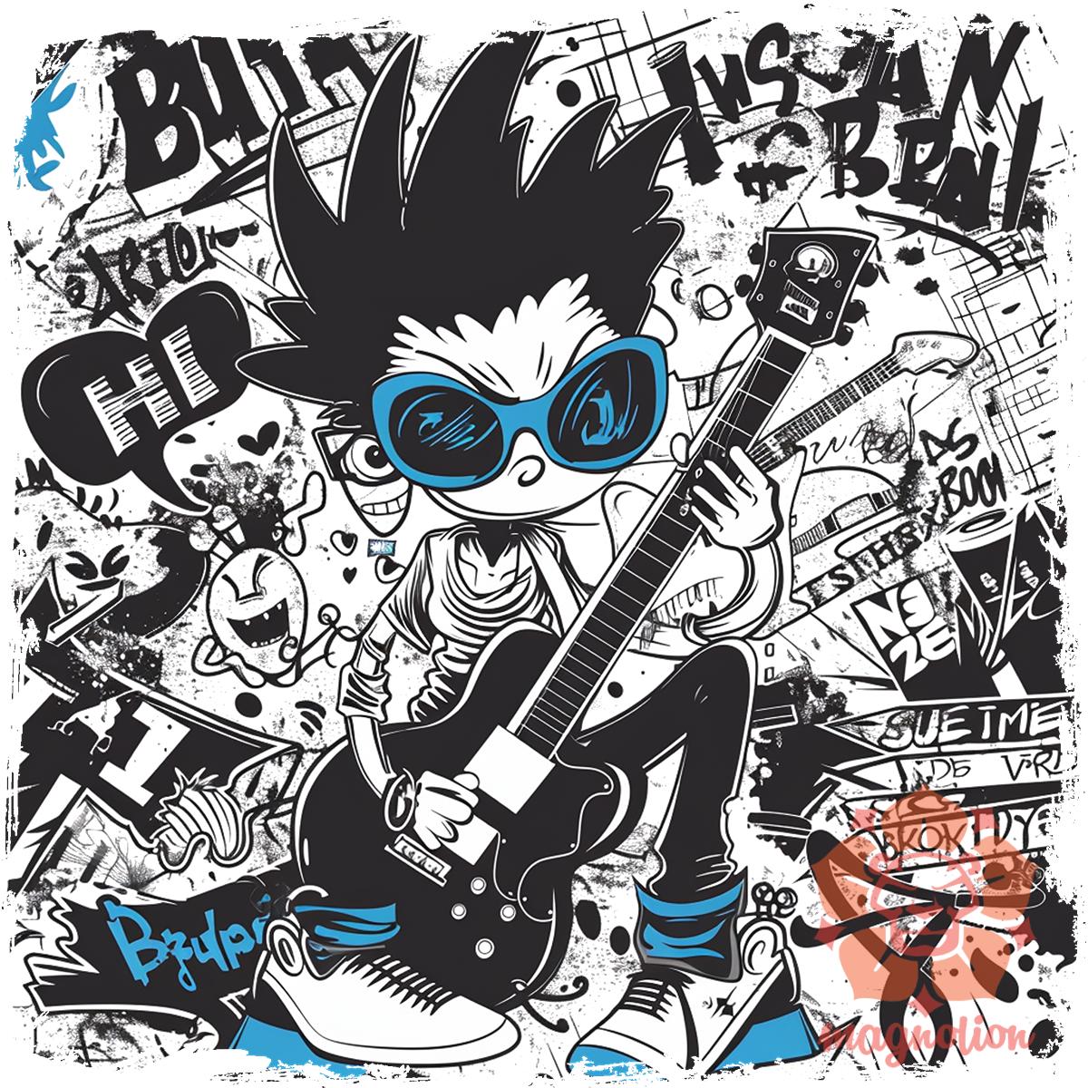 Rajzfilm punk srác v30 egyedi póló 