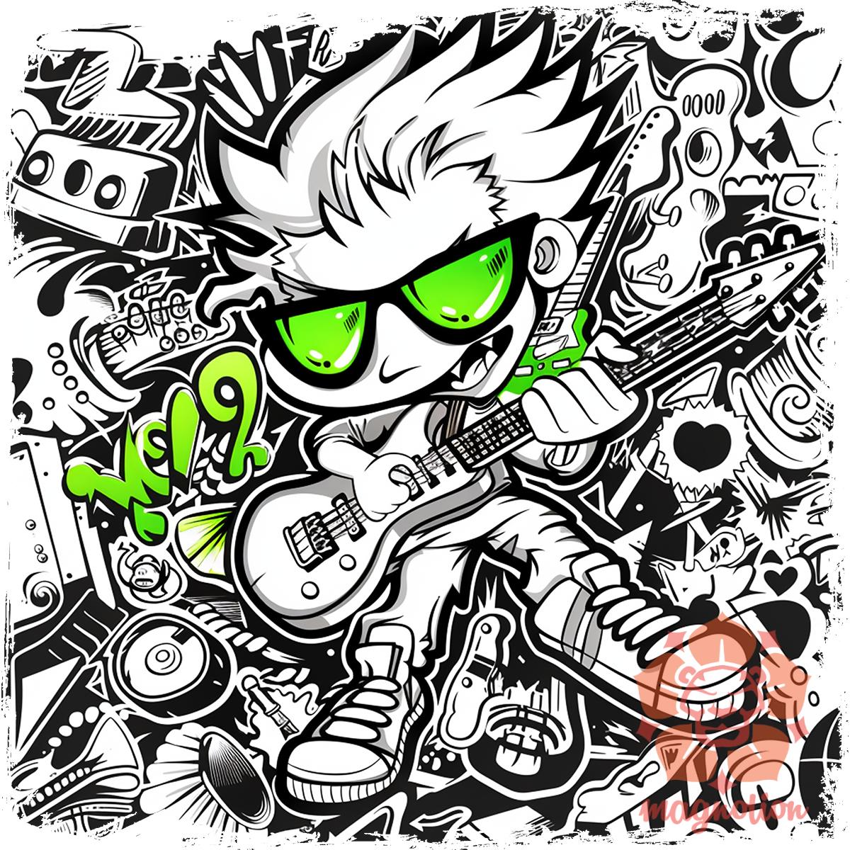 Rajzfilm punk srác v35 egyedi póló 