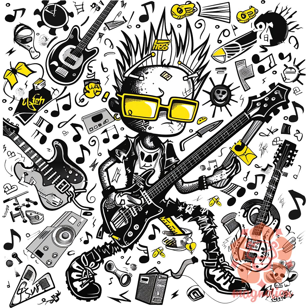 Rajzfilm punk srác v41 egyedi póló 