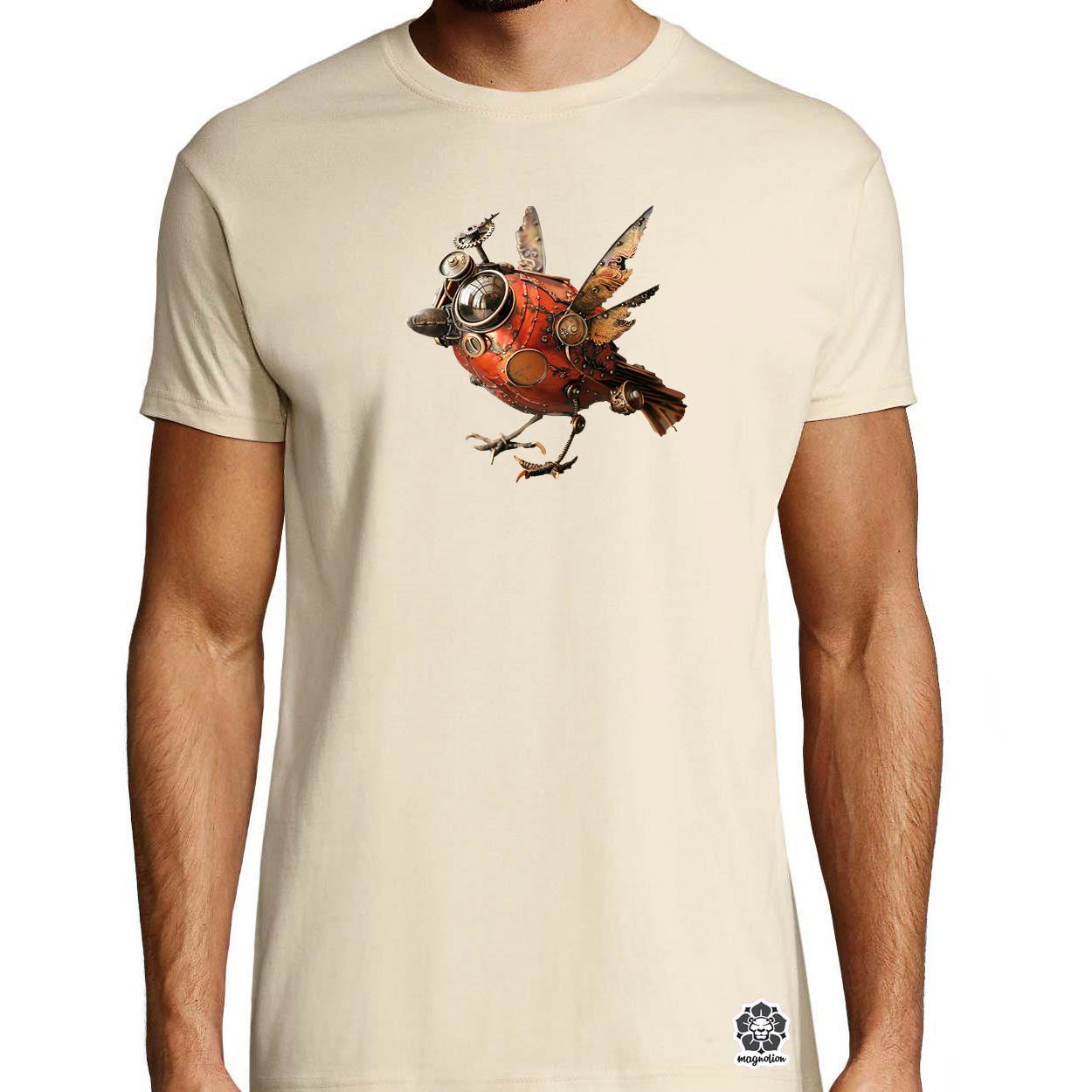 Steampunk madár v1 egyedi póló 