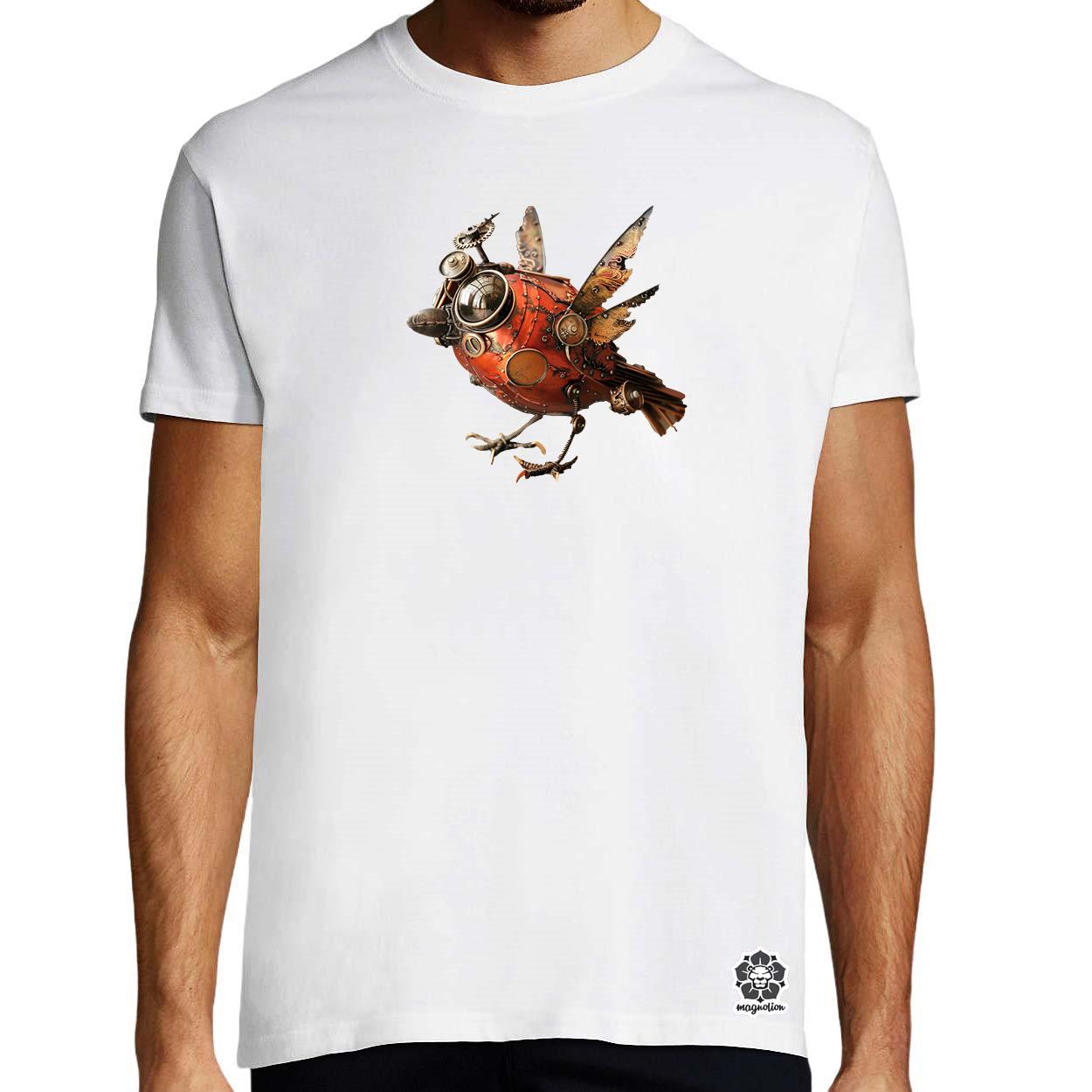 Steampunk madár v1 egyedi póló 