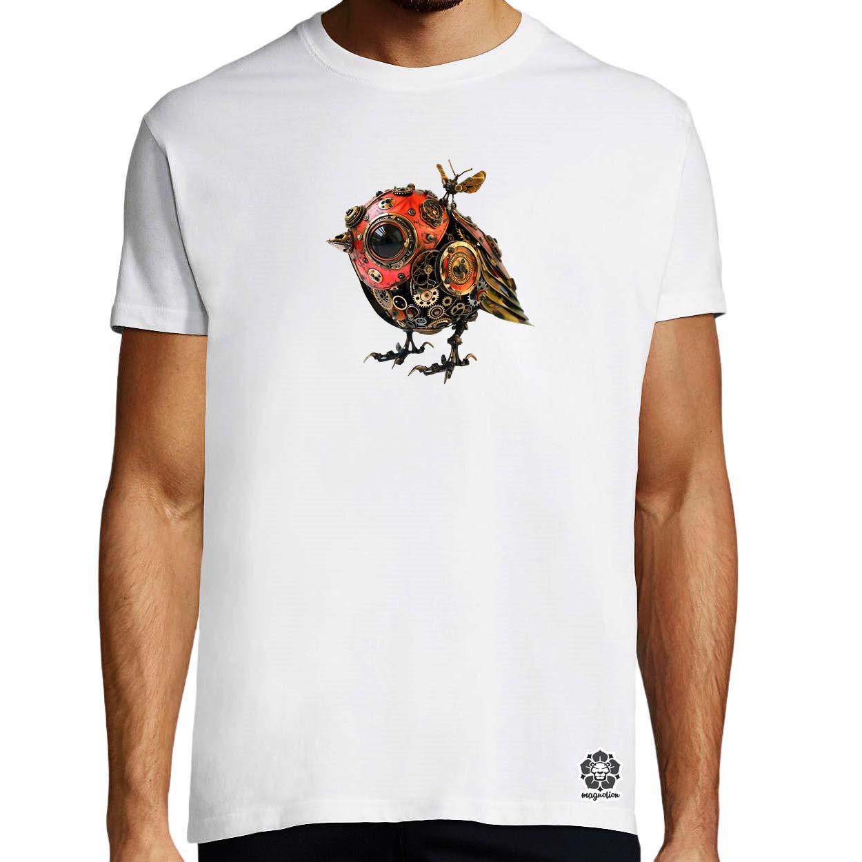Steampunk madár v2 egyedi póló 