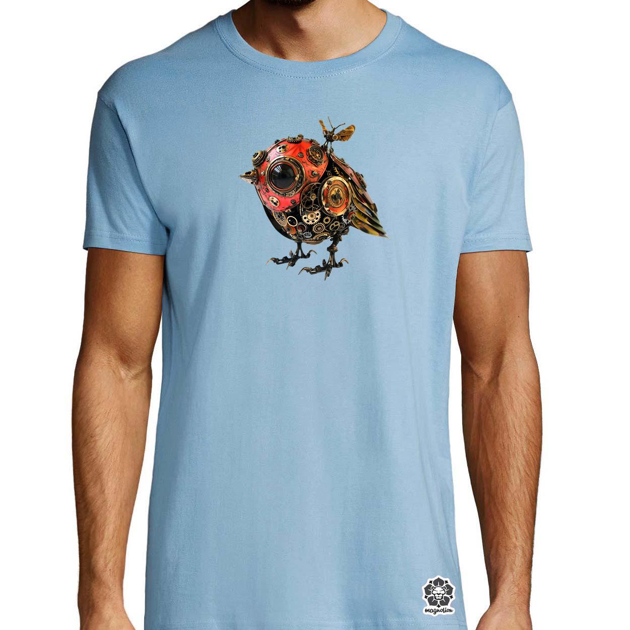 Steampunk madár v2 egyedi póló 