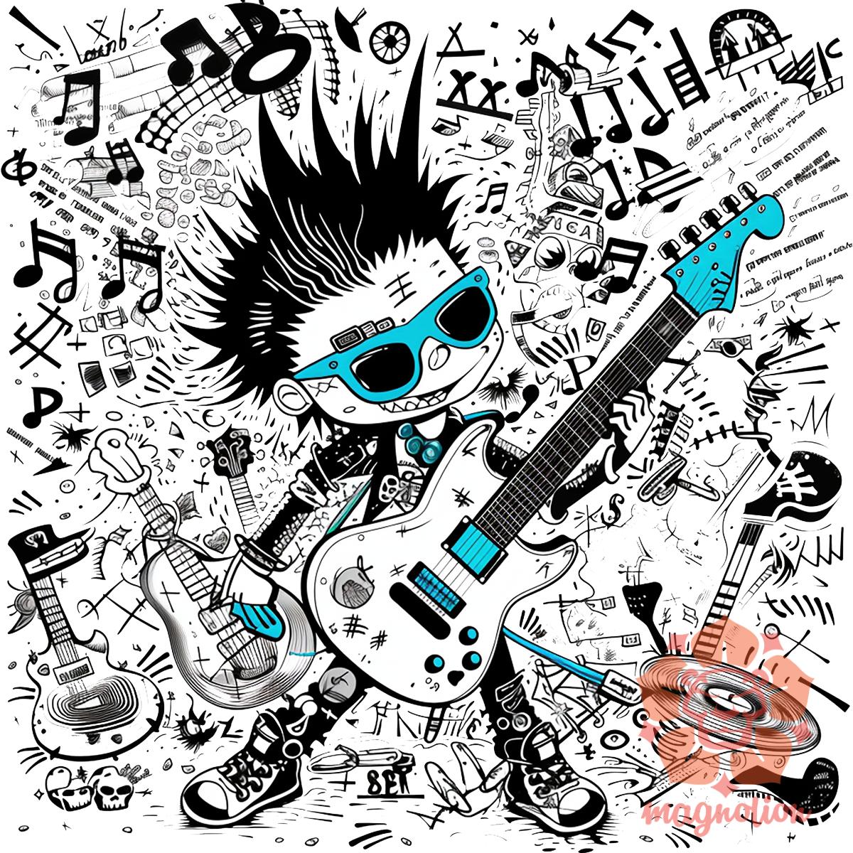 Rajzfilm punk srác v10 egyedi  pulóver 