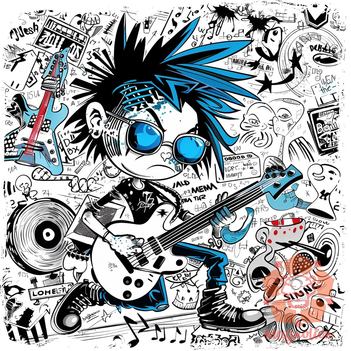 Rajzfilm punk srác v43 egyedi  pulóver 