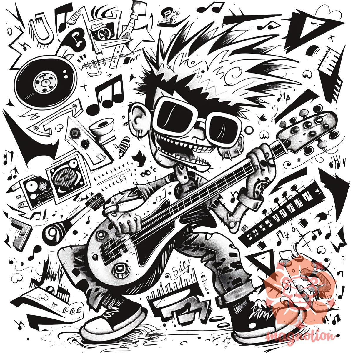 Rajzfilm punk srác v7 egyedi  pulóver 