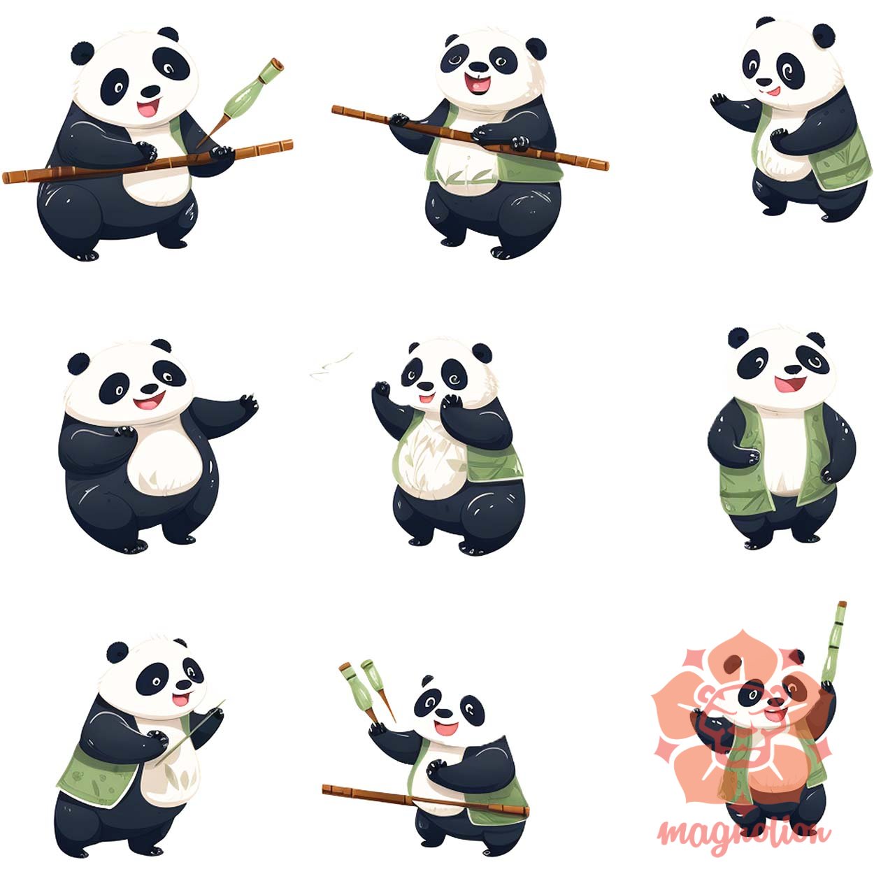 Panda kollázs v4 egyedi  pulóver 