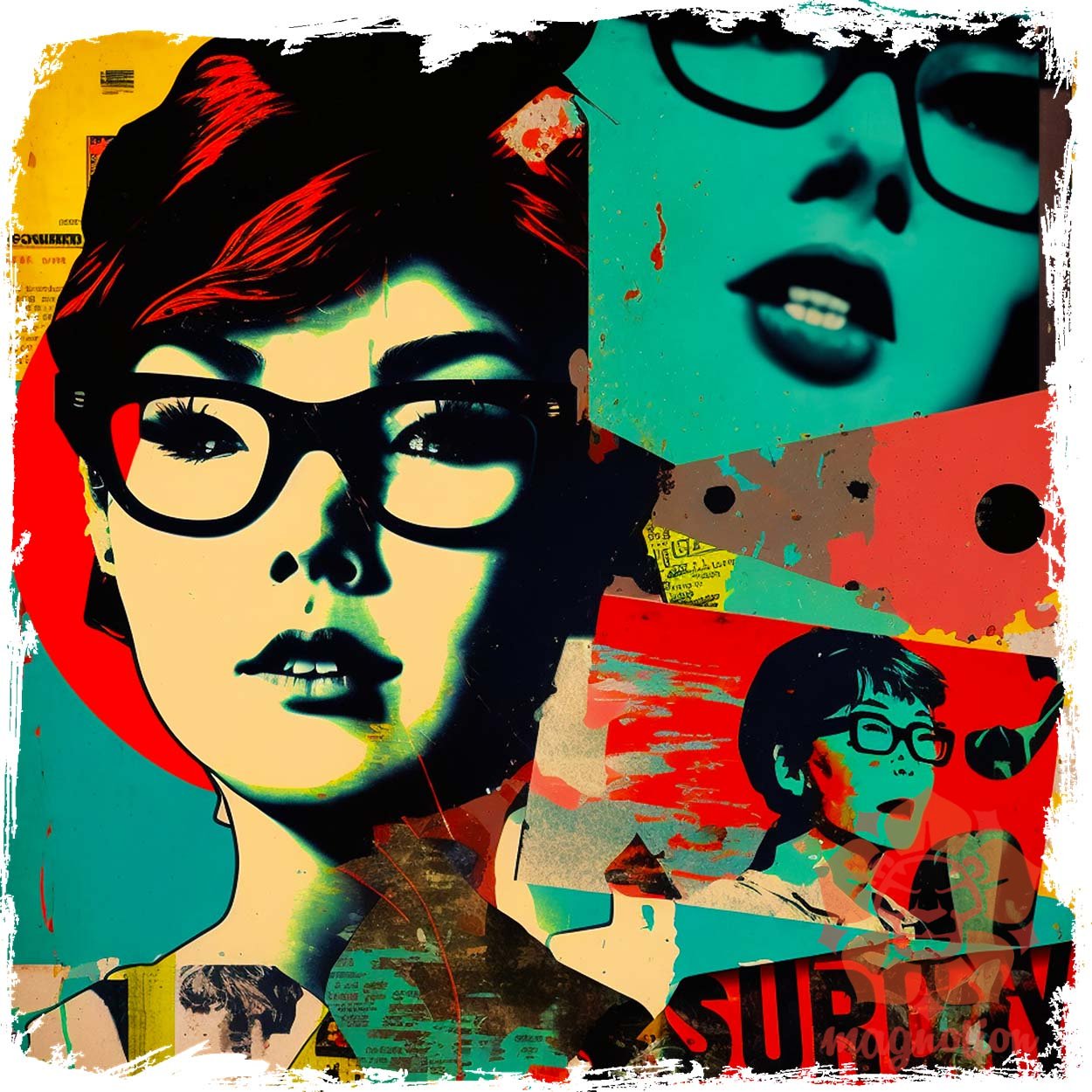 Pop art kollázs v2 egyedi  pulóver 