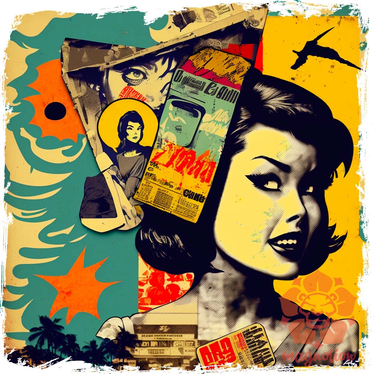 Pop art kollázs v3 egyedi  pulóver 