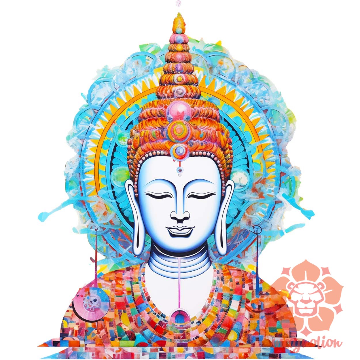 Pszichedelikus Buddha v6 egyedi  pulóver 