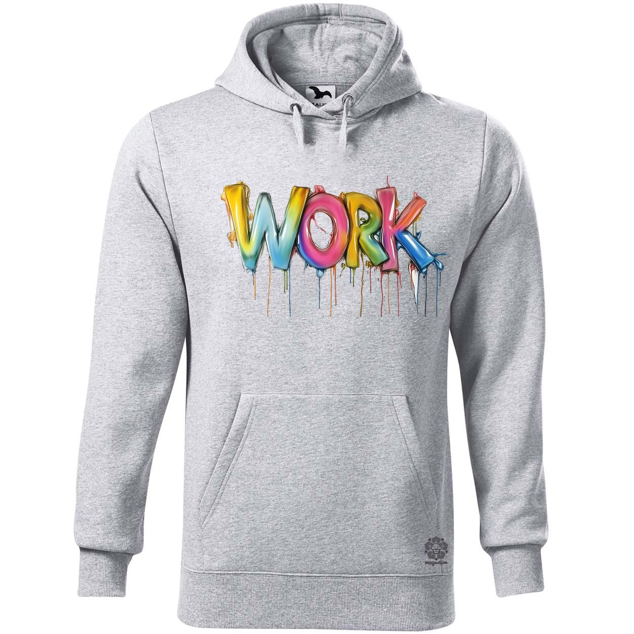 Work felirat v2 egyedi  pulóver 