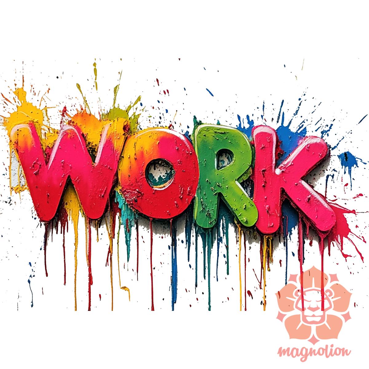 Work felirat v4 egyedi  pulóver 