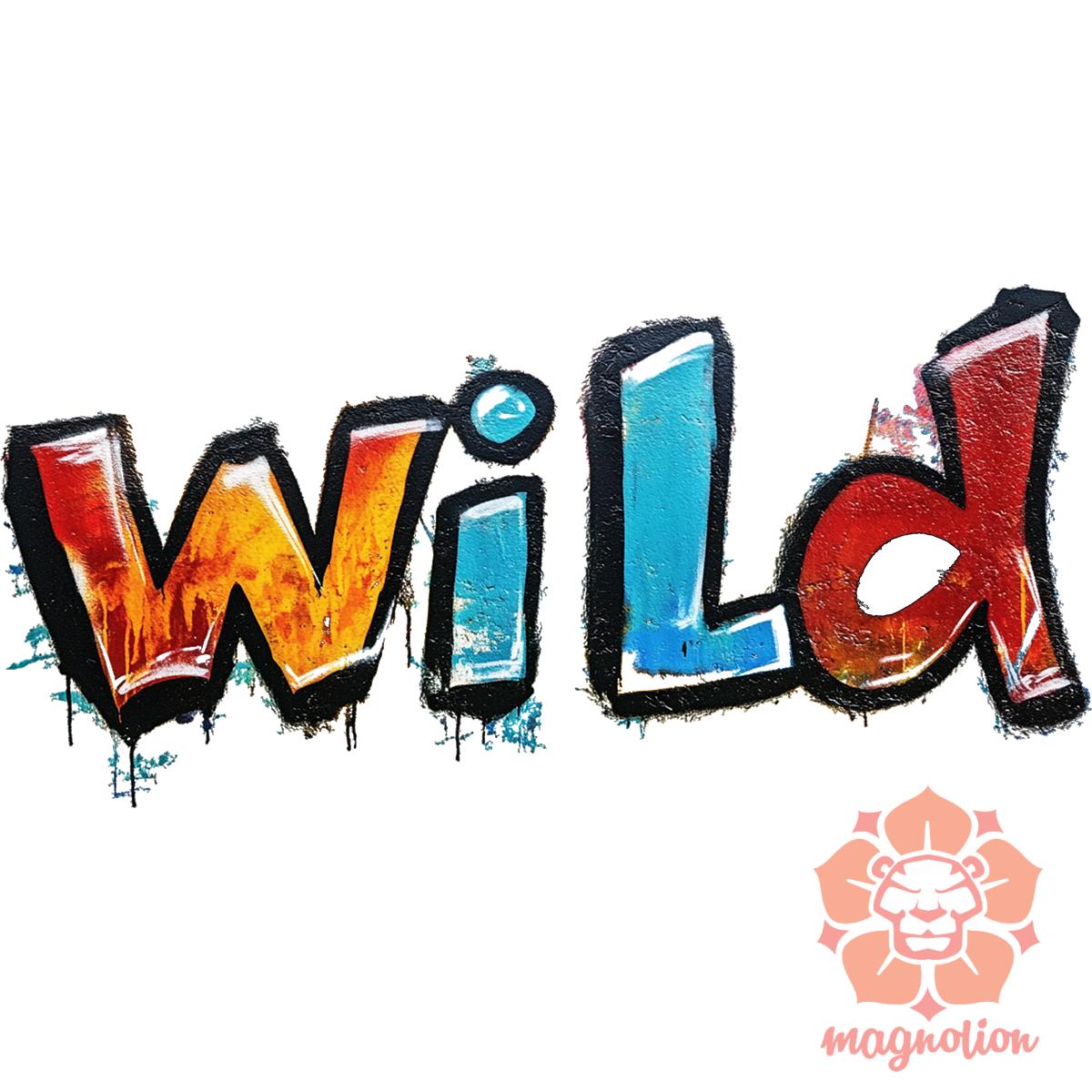 Wild felirat v2 egyedi póló 