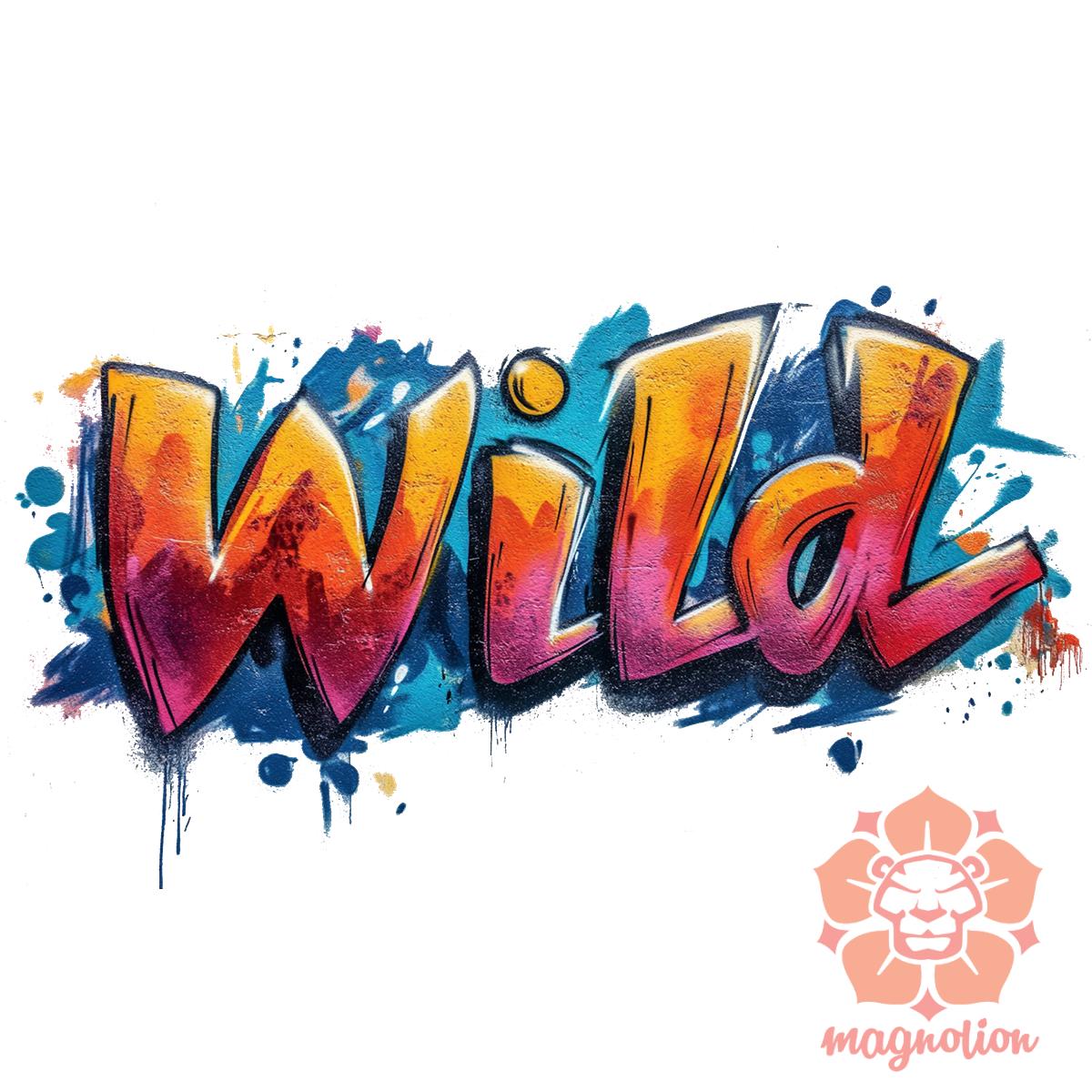 Wild felirat v4 egyedi póló 