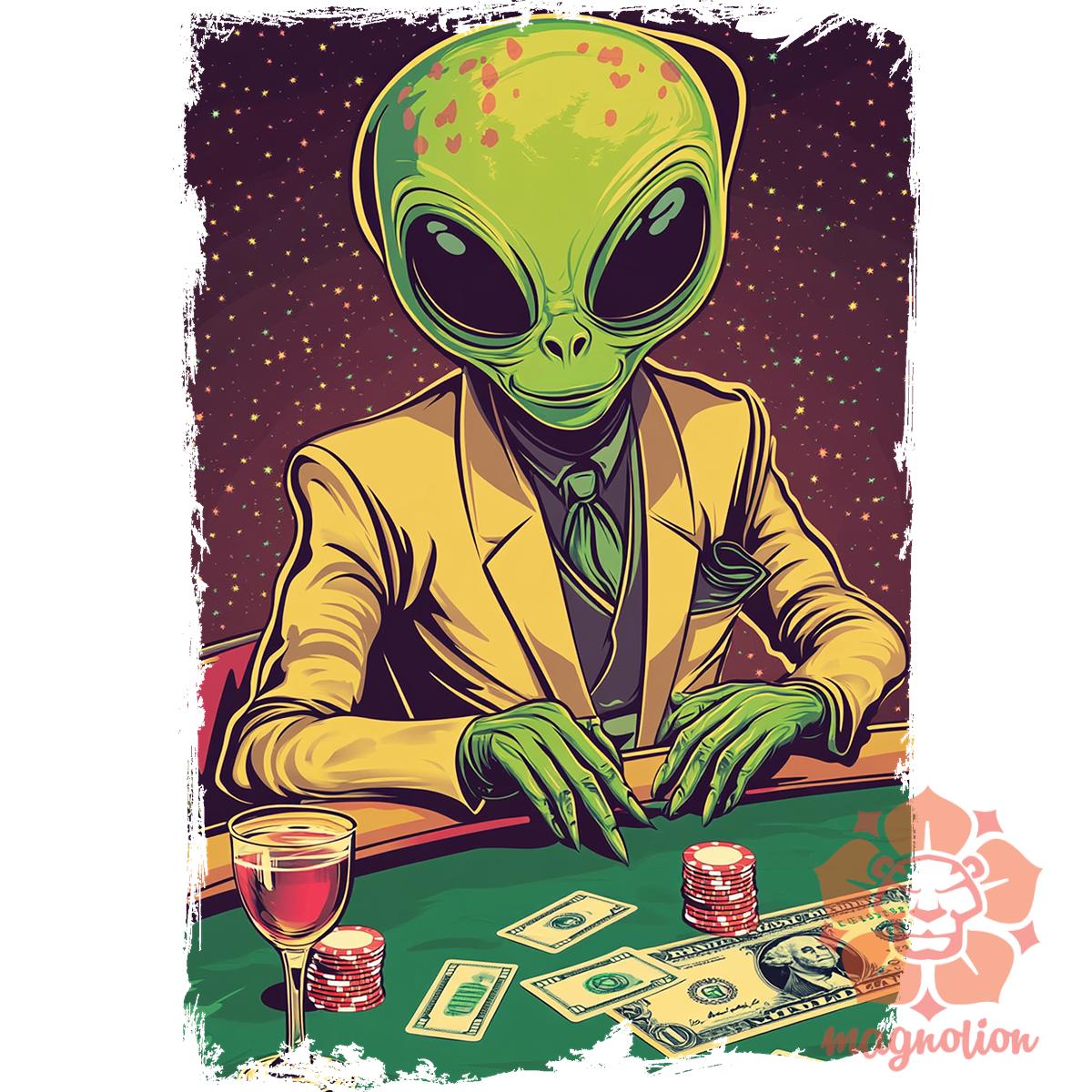 Alien póker v1 egyedi  pulóver 