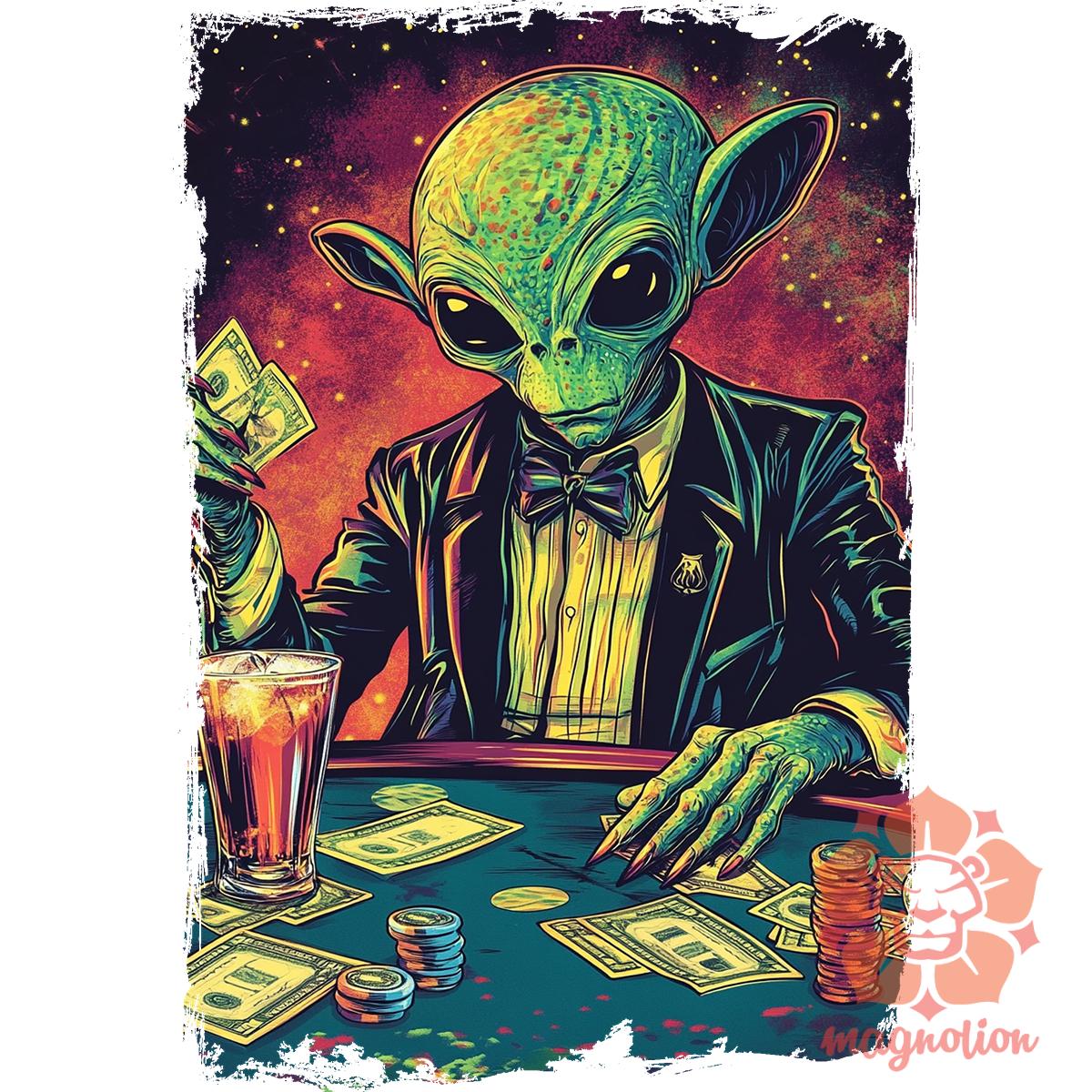 Alien póker v5 egyedi  pulóver 